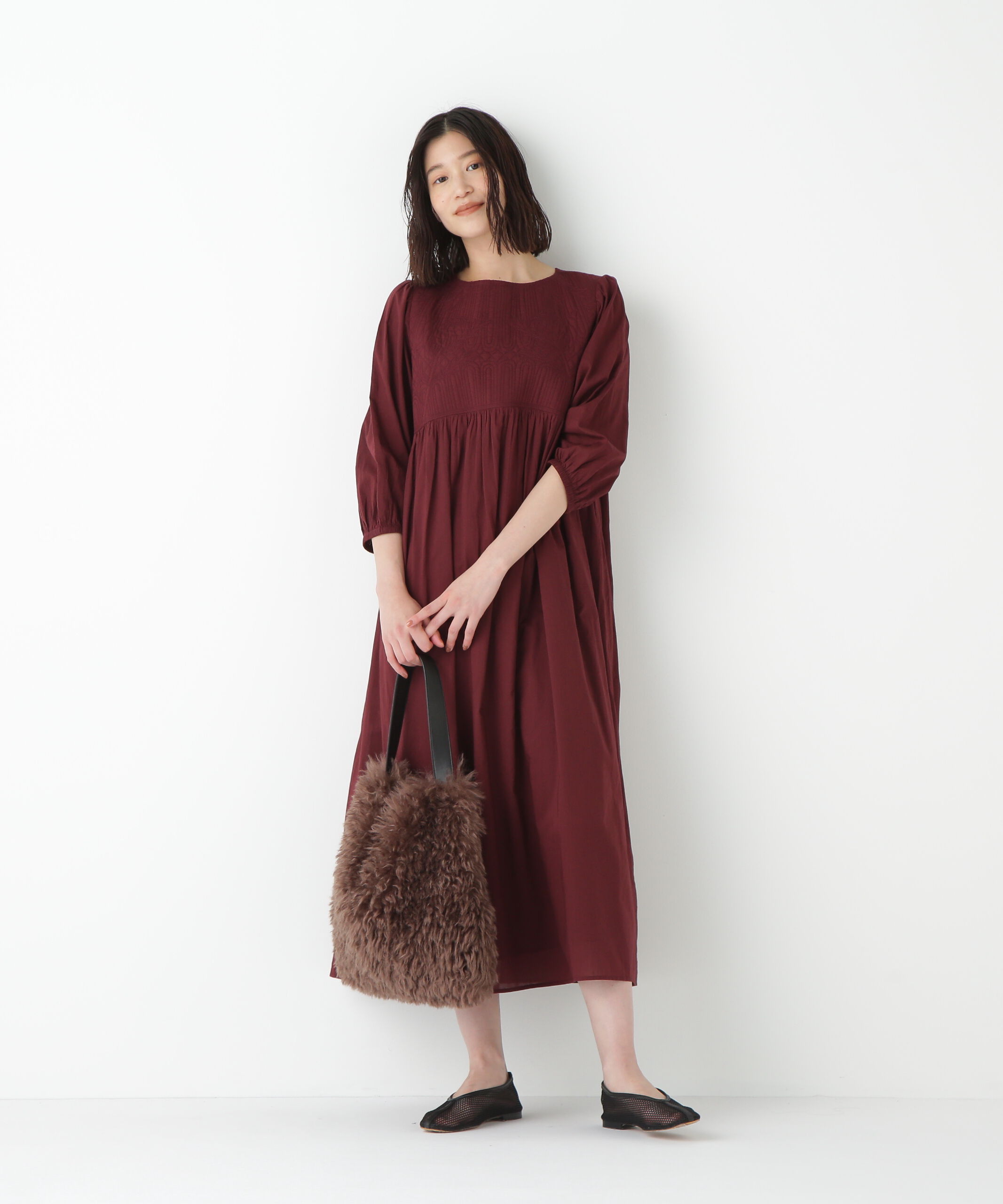  「◆インドコットンボイルキルティングドッキングワンピース」|ワンピース|