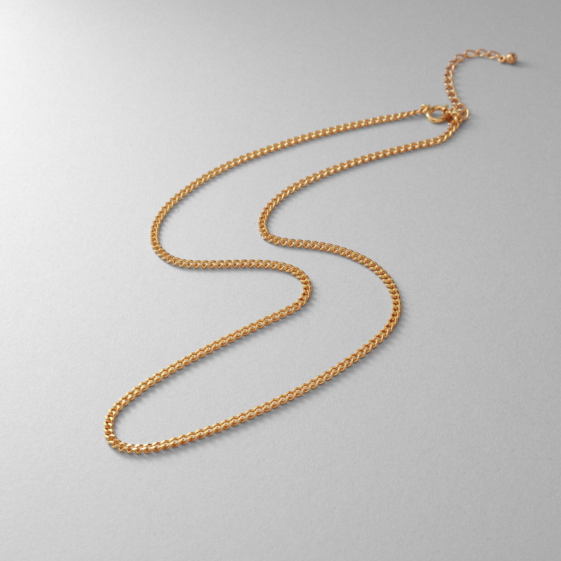 COCOSHNIK ONKITSCH「シルバー デザインチェーン カーブネックレス GP」|ネックレス|ゴールド(600)