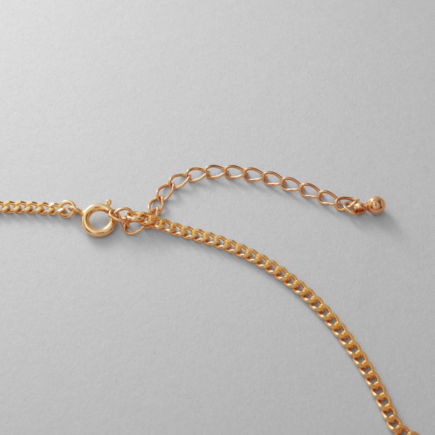 COCOSHNIK ONKITSCH「シルバー デザインチェーン カーブネックレス GP」|ネックレス|