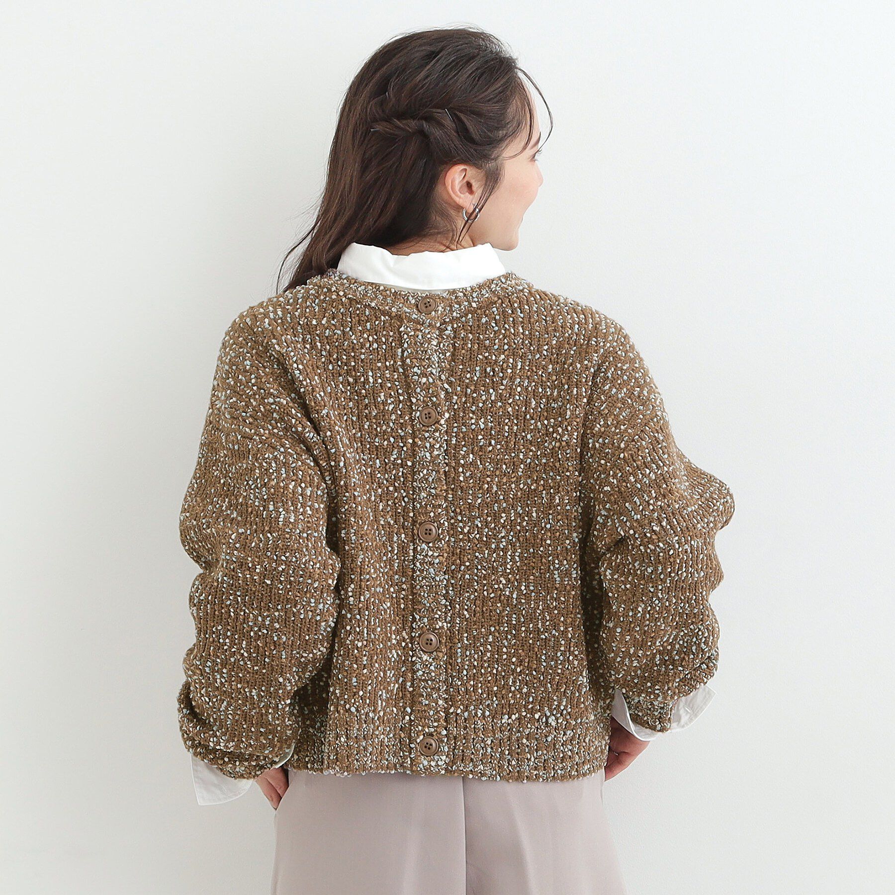 SHOO･LA･RUE「【洗濯機可/前後2WAY】ぽこぽこニットカーディガン」|カーディガン|