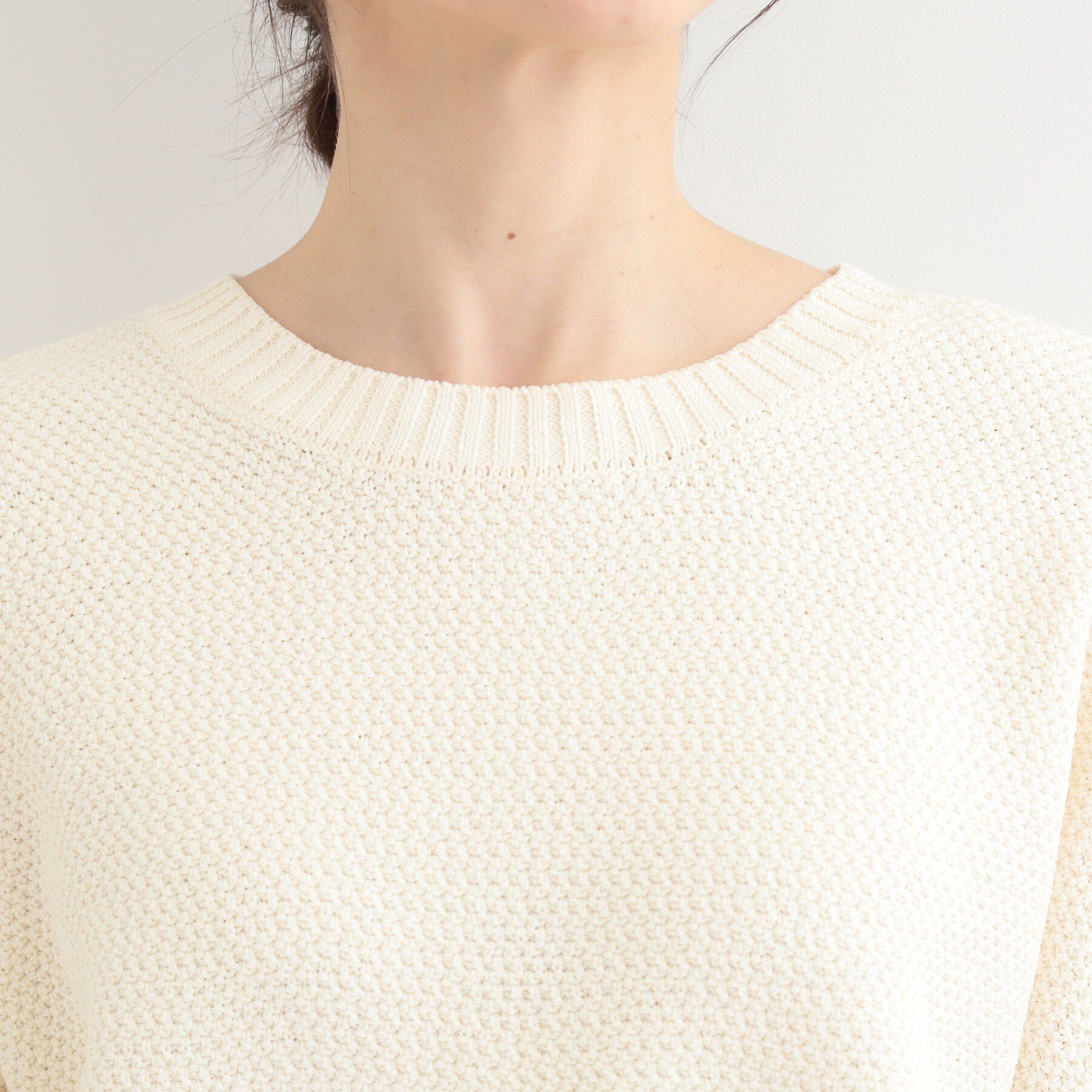 SHOO･LA･RUE「【前後2WAY/S-LL】体型カバーもこなれ見えも叶う　ふんわりお袖の配色パイピングニット」|ニット・セーター|