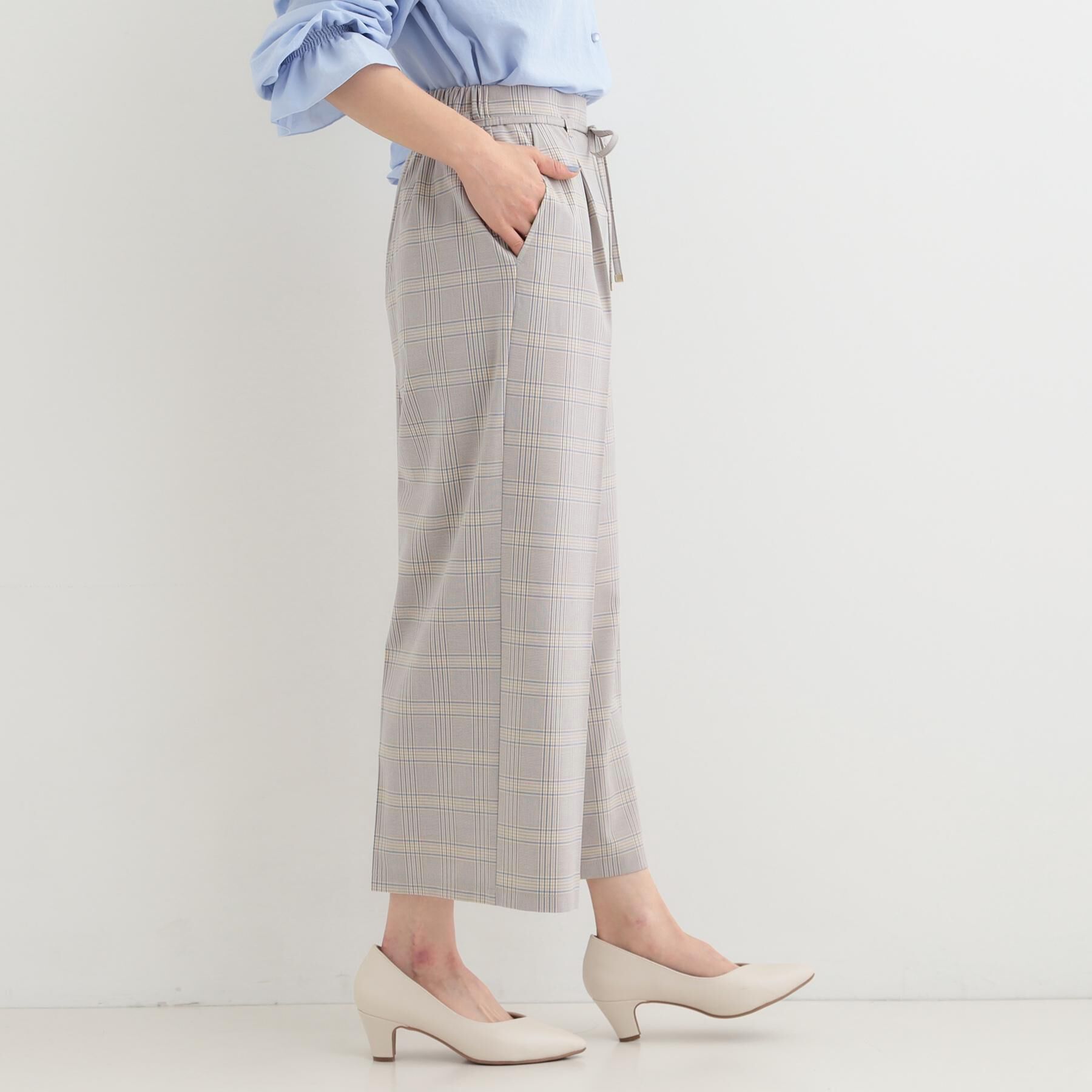 SHOO･LA･RUE「【着丈選べる/S-LL】センタープレスできちんと見え イージーワイドパンツ」|その他|