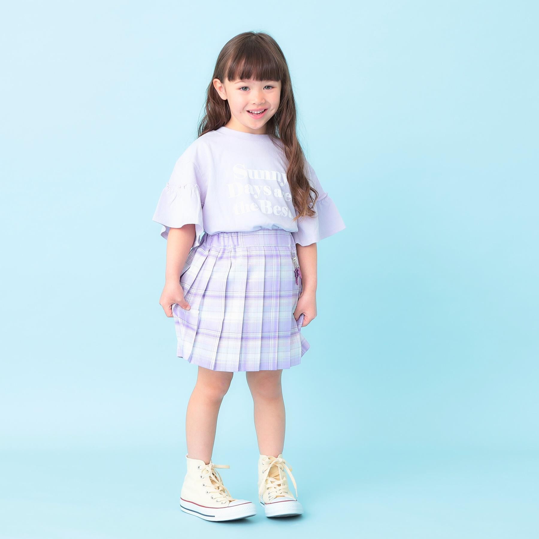 SHOO･LA･RUE「【100-150cm】ラメプリーツスカート」|スカート|