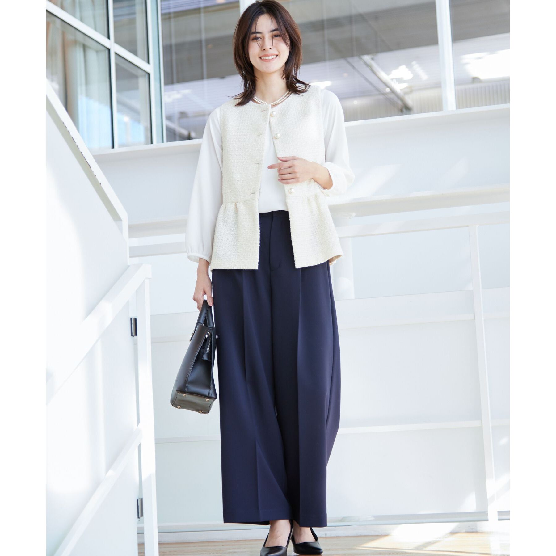 Dessin「【入卒/セレモニー/セットアップ可能/洗える】ワンタックワイドパンツ」|その他|