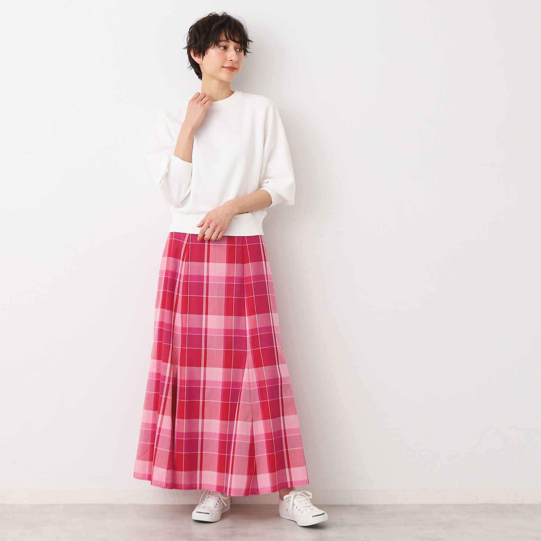 Dessin「【洗える・4サイズ展開】チェック柄マーメイドスカート（XS～L）」|スカート|