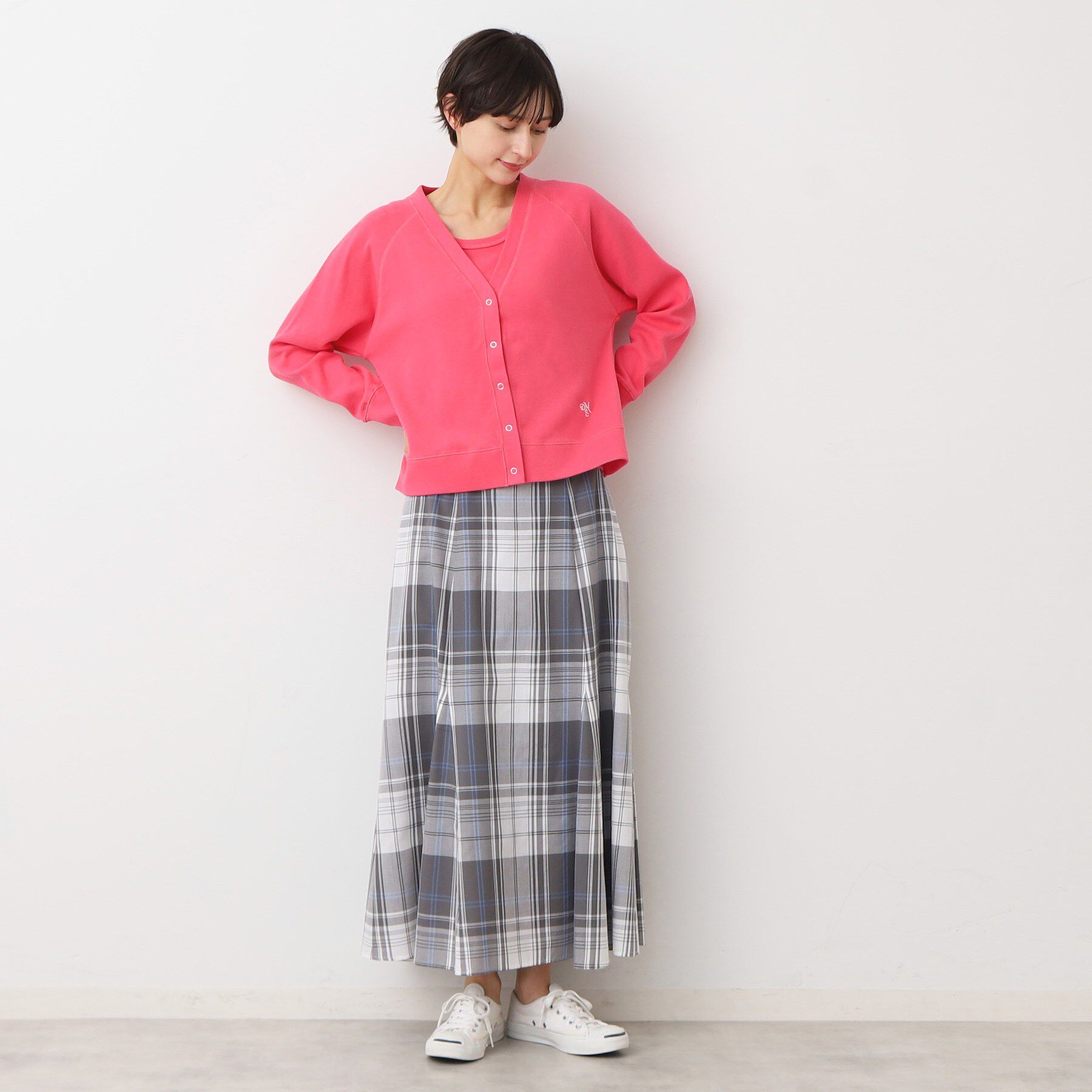 Dessin「【洗える】コットンジャージVネックカーディガン」|カーディガン|