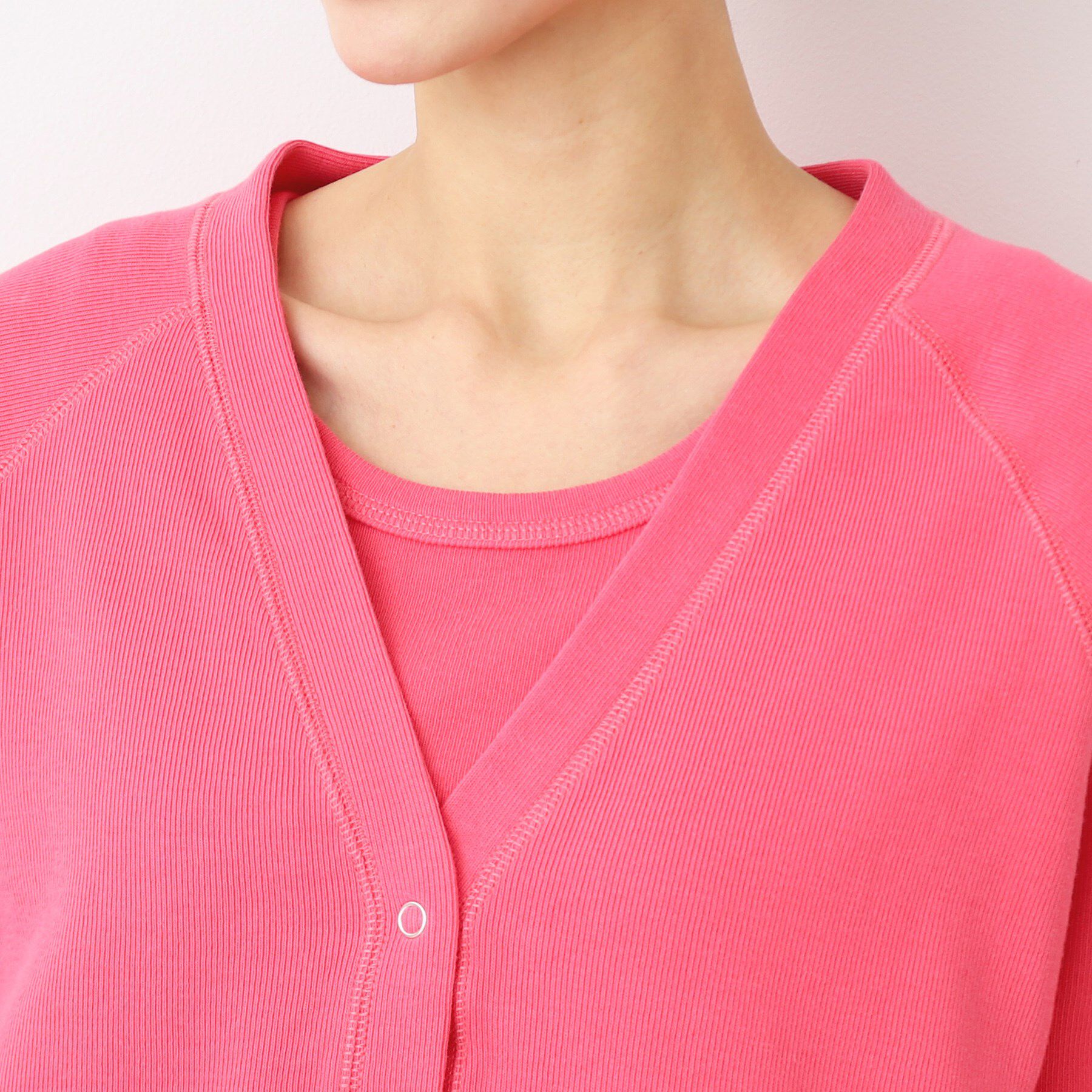 Dessin「【洗える】コットンジャージVネックカーディガン」|カーディガン|