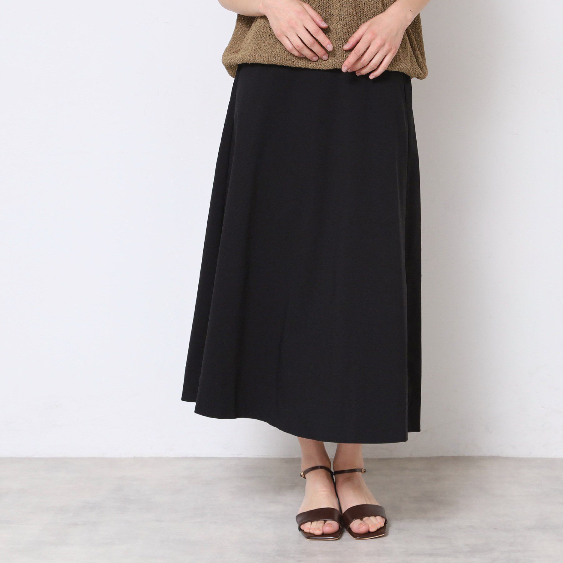 Dessin「【洗える】Aラインストレッチスカート」|スカート|ブラック(019)