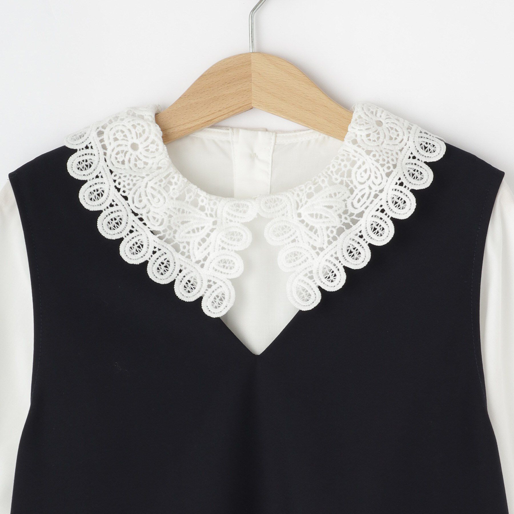 Dessin「【2点セット/セレモニー】レースカラーブラウスセットアップワンピース」|ワンピース|