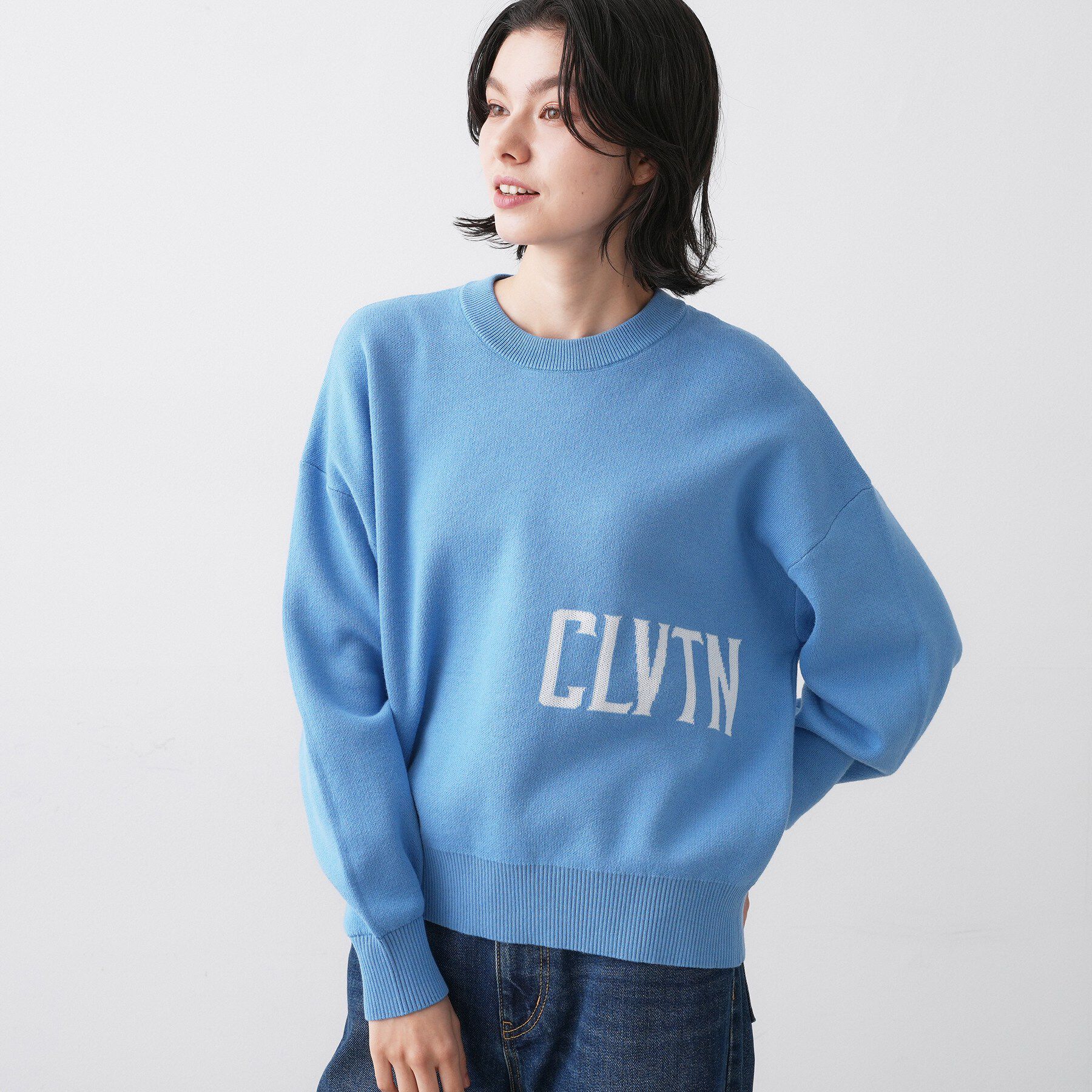 Dessin「【ユニセックス/洗える】ロゴコットンジャカード」|ニット・セーター|