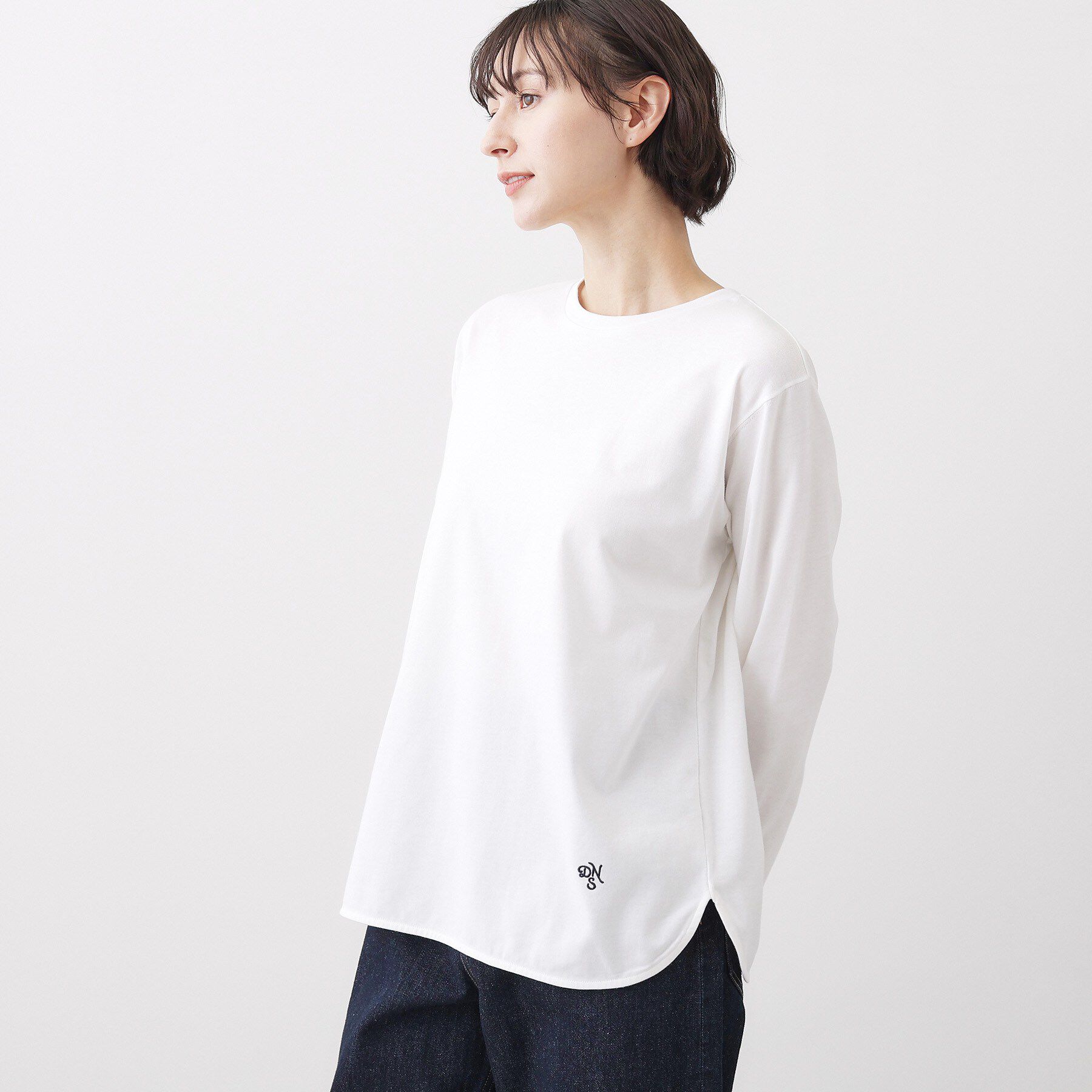 Dessin「【洗える】シャツテールロングTシャツ」|Tシャツ・カットソー|