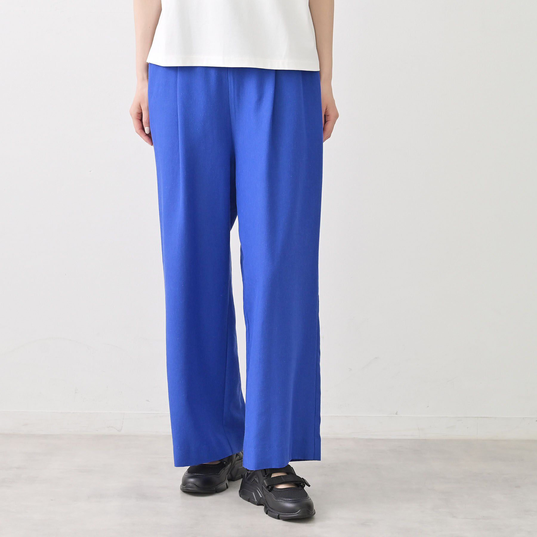 Dessin「【セットアップ可/ウエストゴム】リネンブレンドワイドパンツ」|その他|