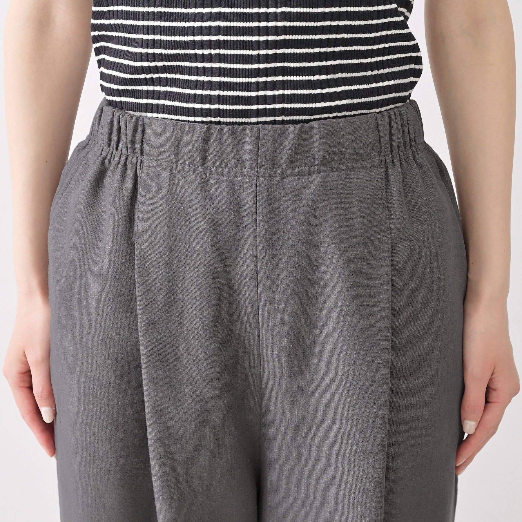 Dessin「【セットアップ可/ウエストゴム】リネンブレンドワイドパンツ」|その他|