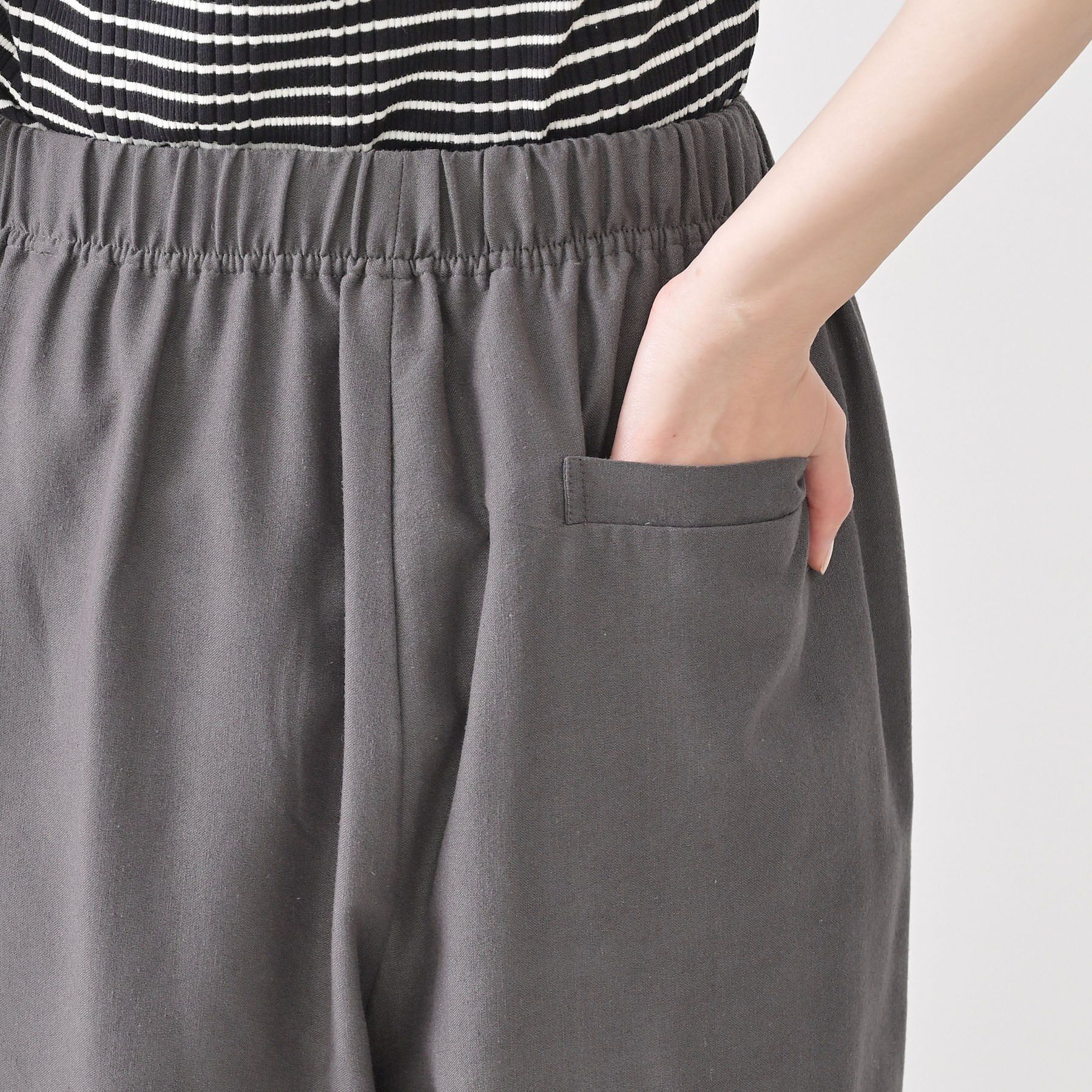 Dessin「【セットアップ可/ウエストゴム】リネンブレンドワイドパンツ」|その他|