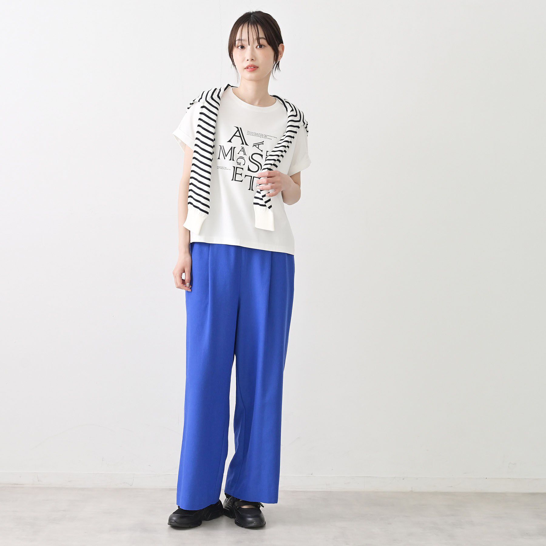 Dessin「【セットアップ可/ウエストゴム】リネンブレンドワイドパンツ」|その他|