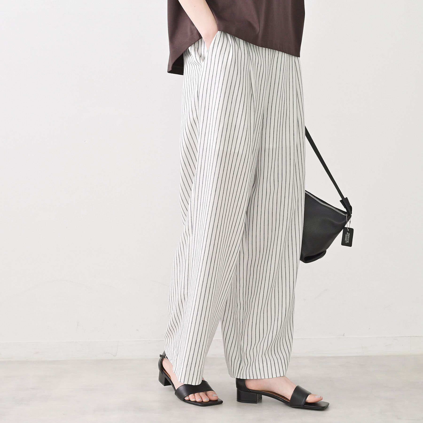 Dessin「【セットアップ可/ウエストゴム】リネンブレンドワイドパンツ」|その他|