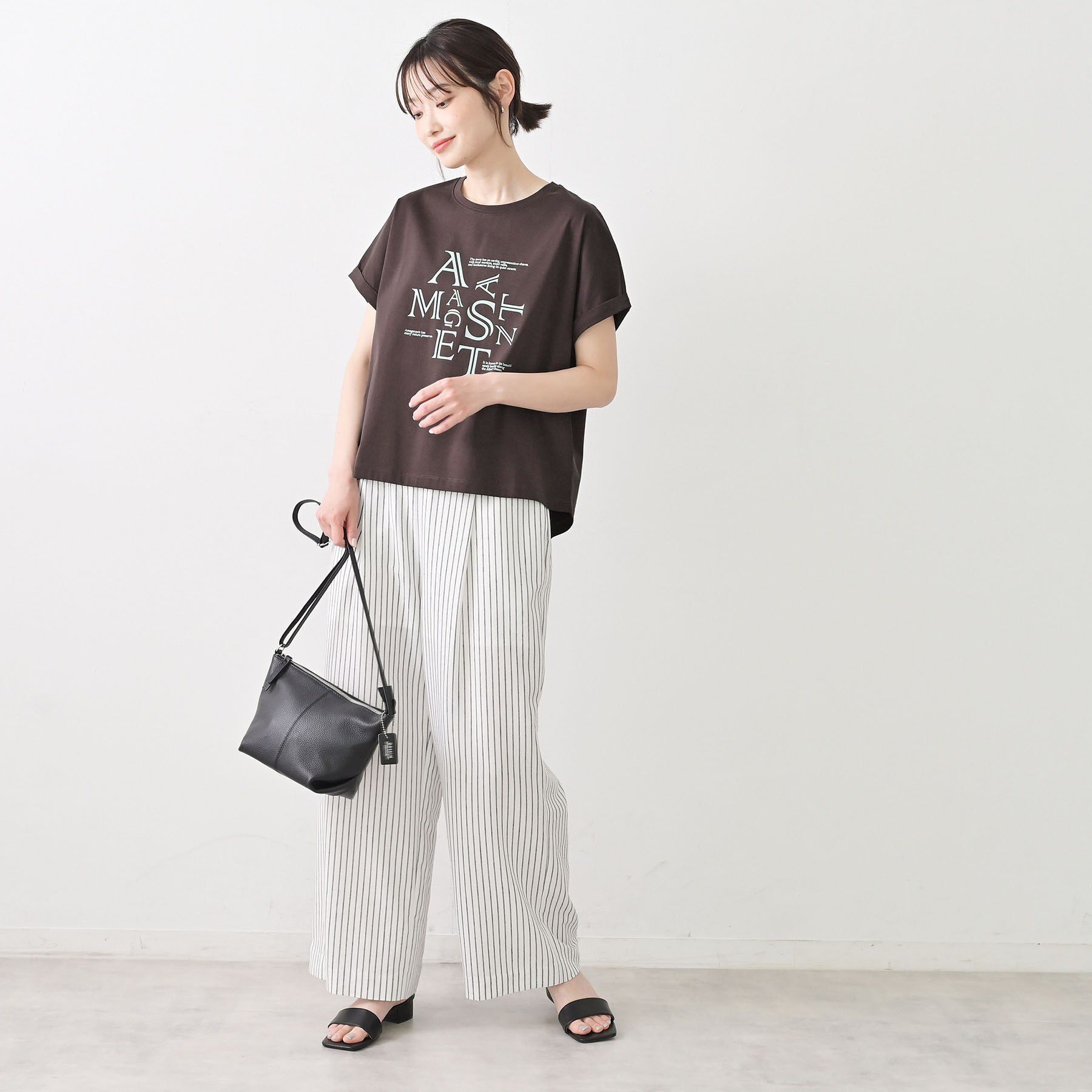 Dessin「【セットアップ可/ウエストゴム】リネンブレンドワイドパンツ」|その他|