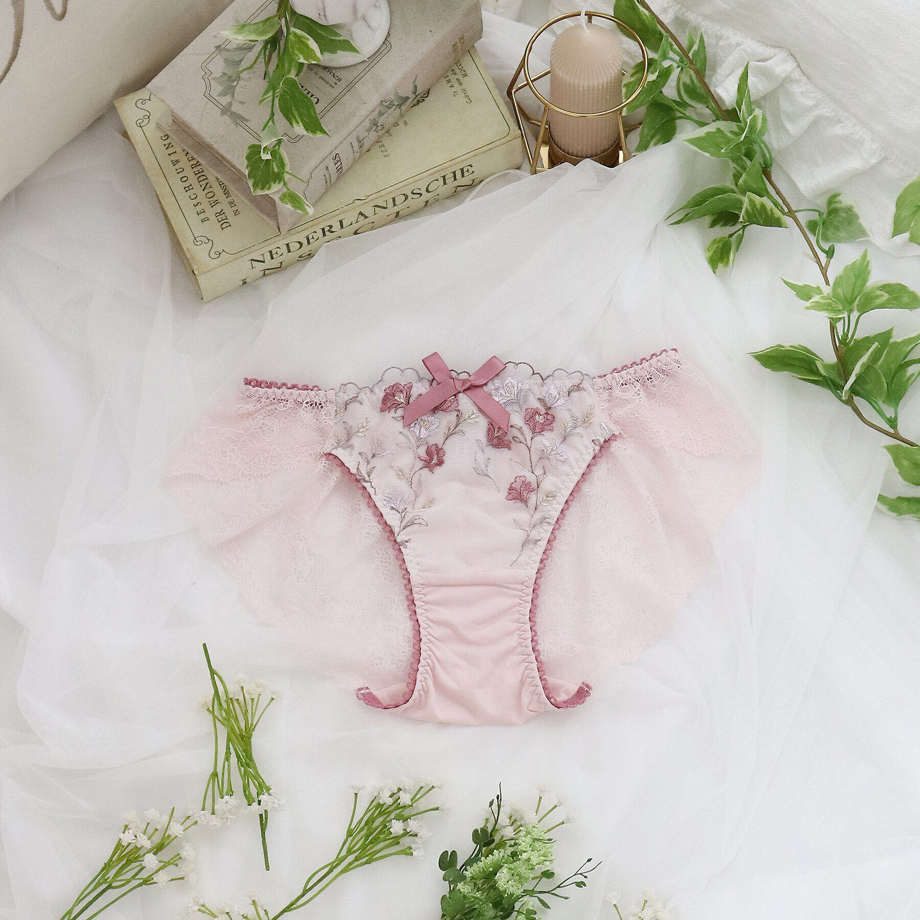 Risa Magli「リュカ レースショーツ」|インナー|ピンク(070)