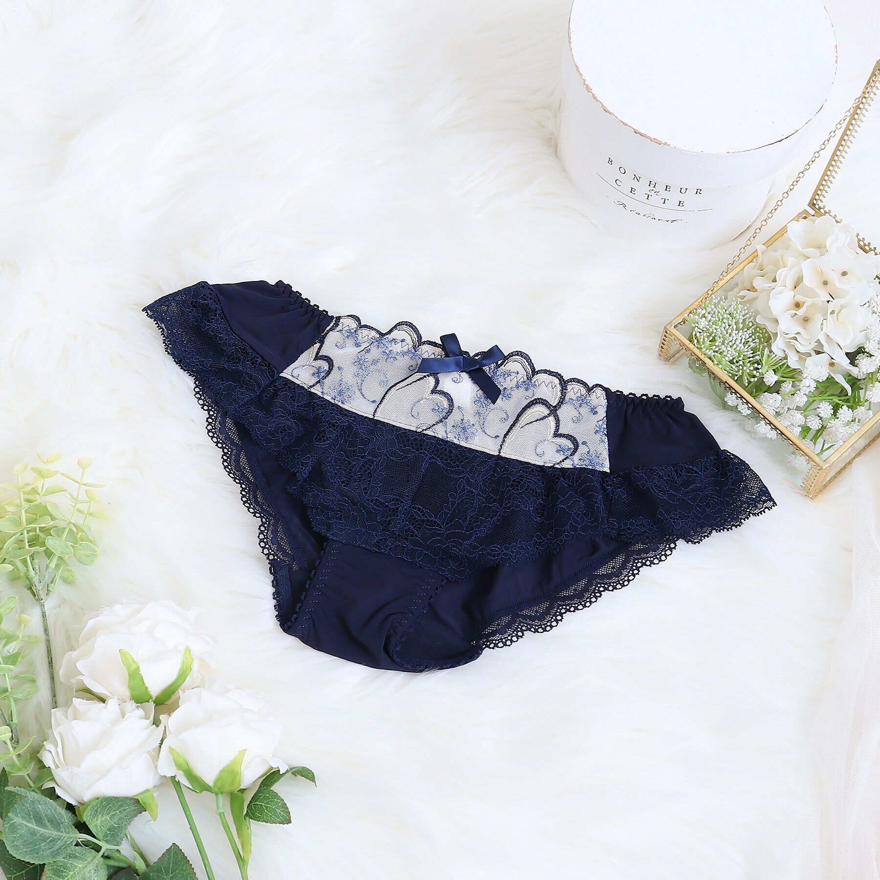 Risa Magli「ブランディーヌ フレアショーツ」|インナー|ネイビー(094)