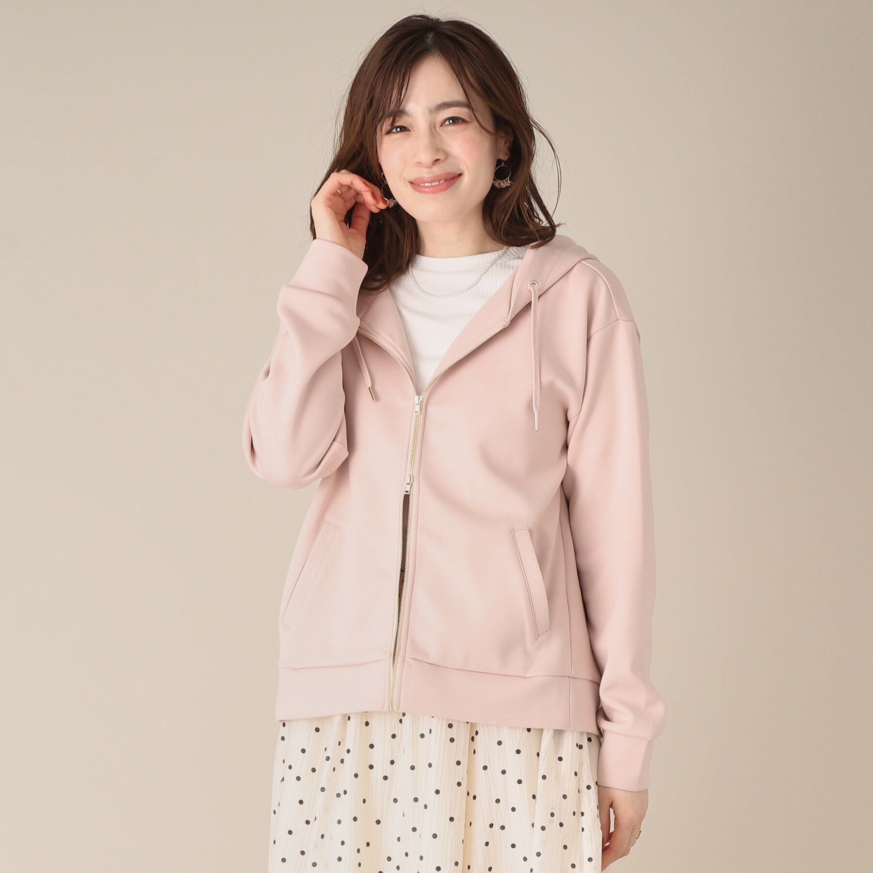 ITS&rsquo;DEMO「【手洗い可】ダブルジップダンボールパーカ」|パーカー|ピンク(071)