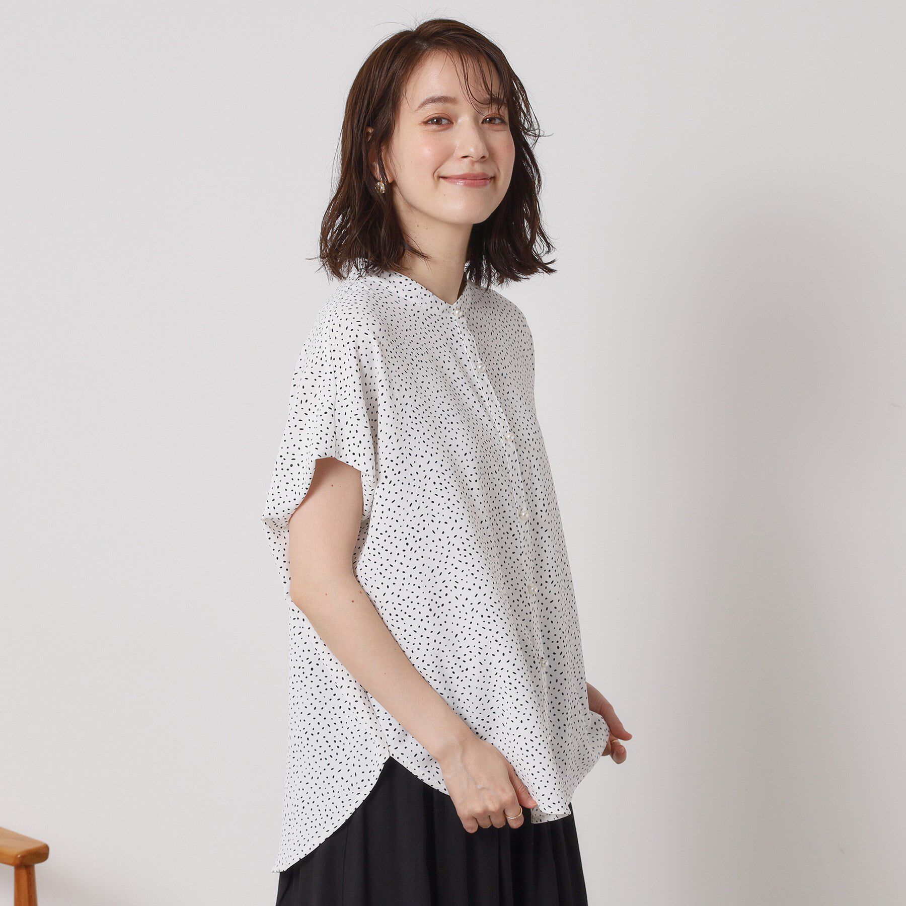 ITS&rsquo;DEMO「【接触冷感／手洗い可】ショルダータックブラウス」|シャツ・ブラウス|