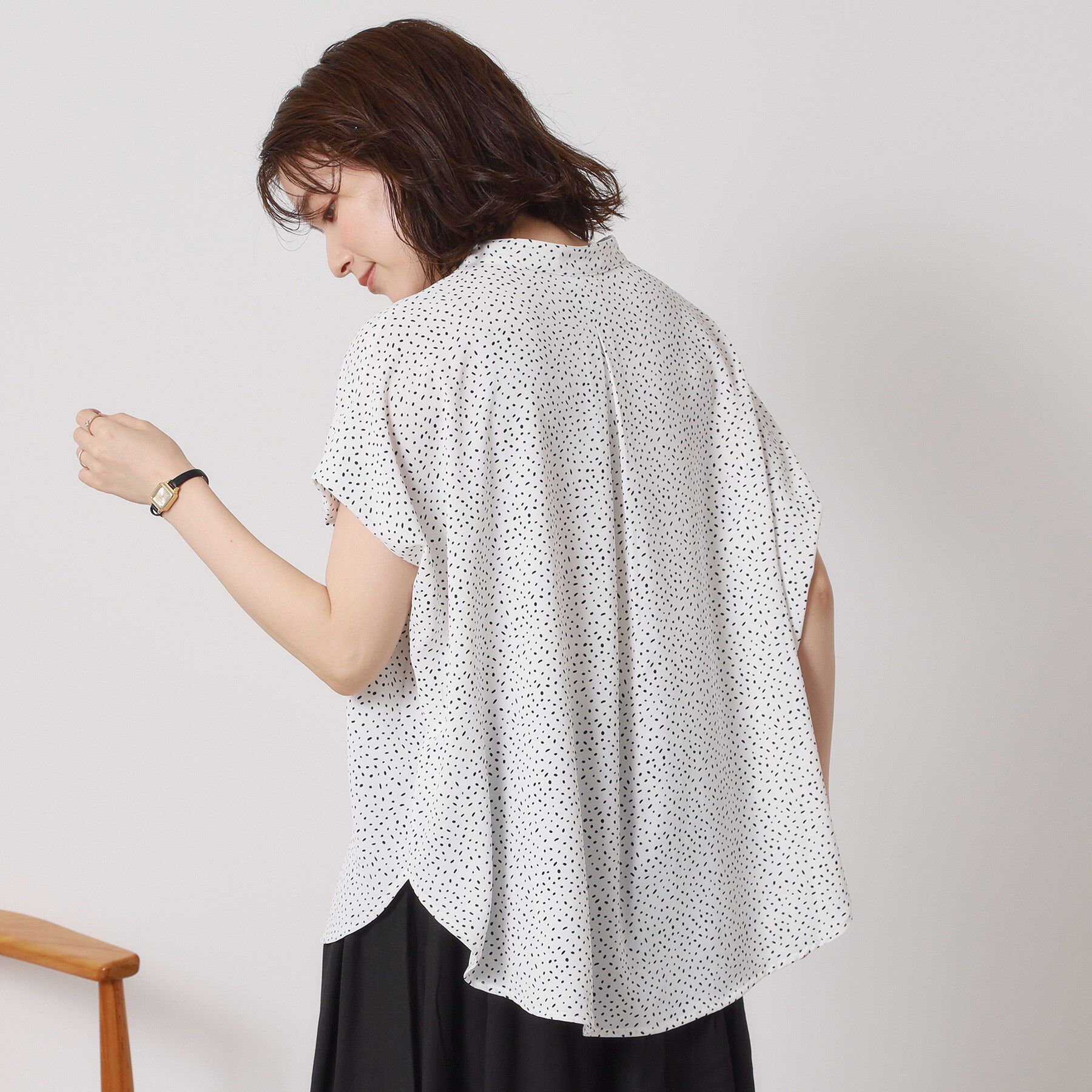 ITS&rsquo;DEMO「【接触冷感／手洗い可】ショルダータックブラウス」|シャツ・ブラウス|