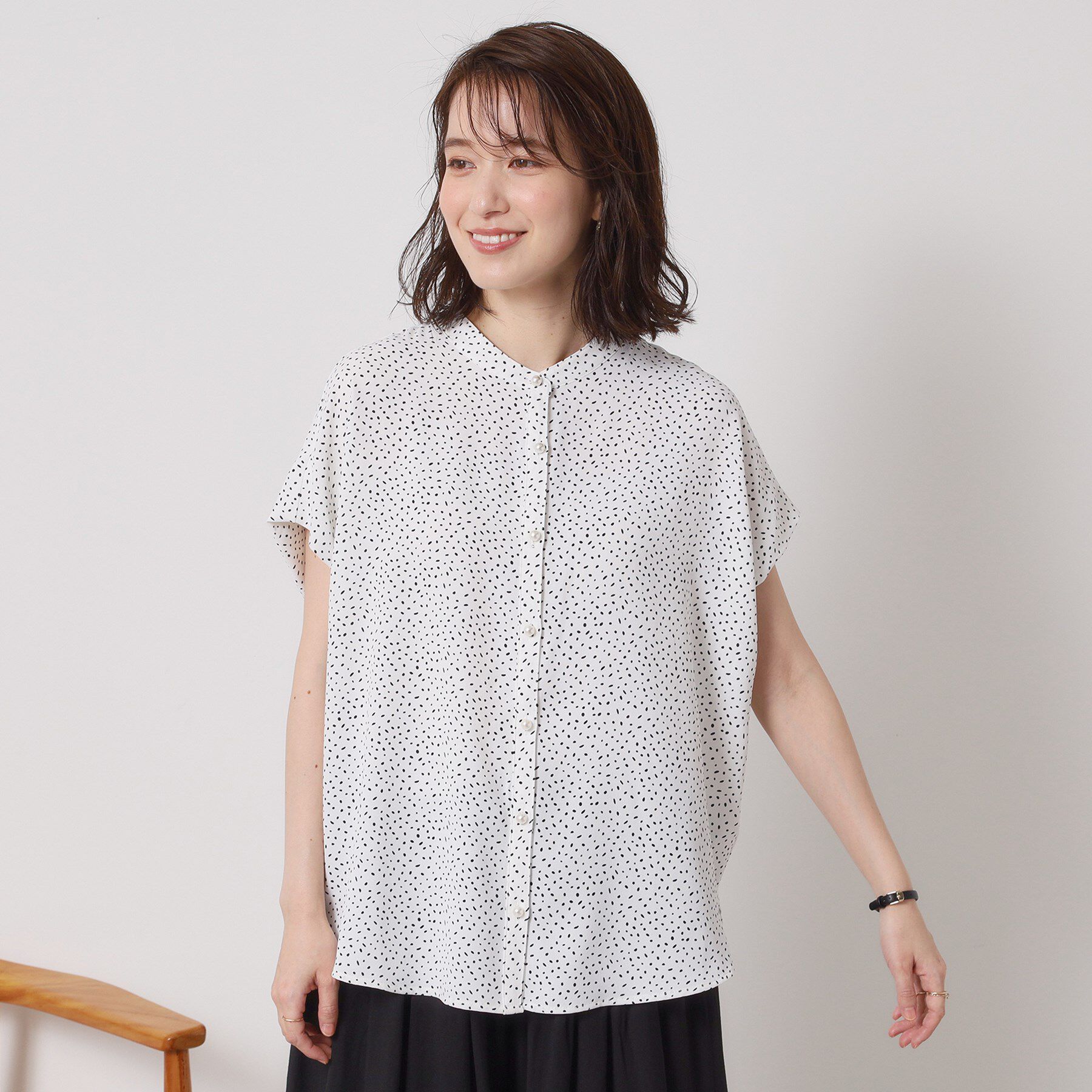 ITS&rsquo;DEMO「【接触冷感／手洗い可】ショルダータックブラウス」|シャツ・ブラウス|