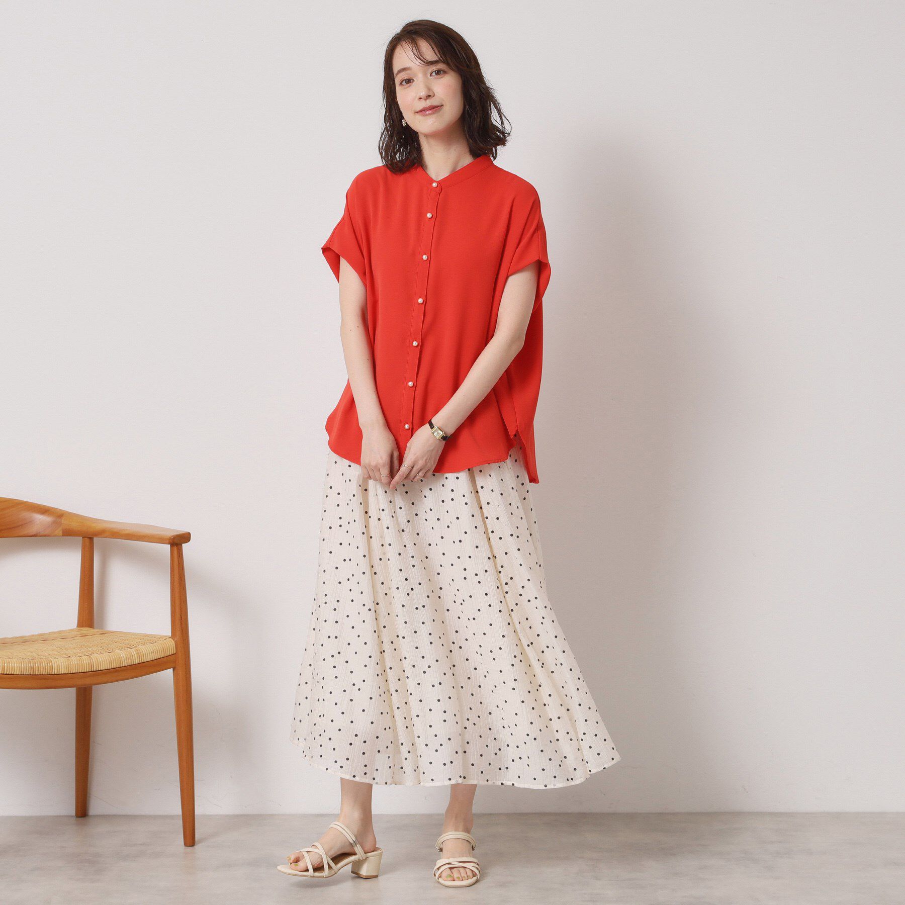 ITS&rsquo;DEMO「【接触冷感／手洗い可】ショルダータックブラウス」|シャツ・ブラウス|