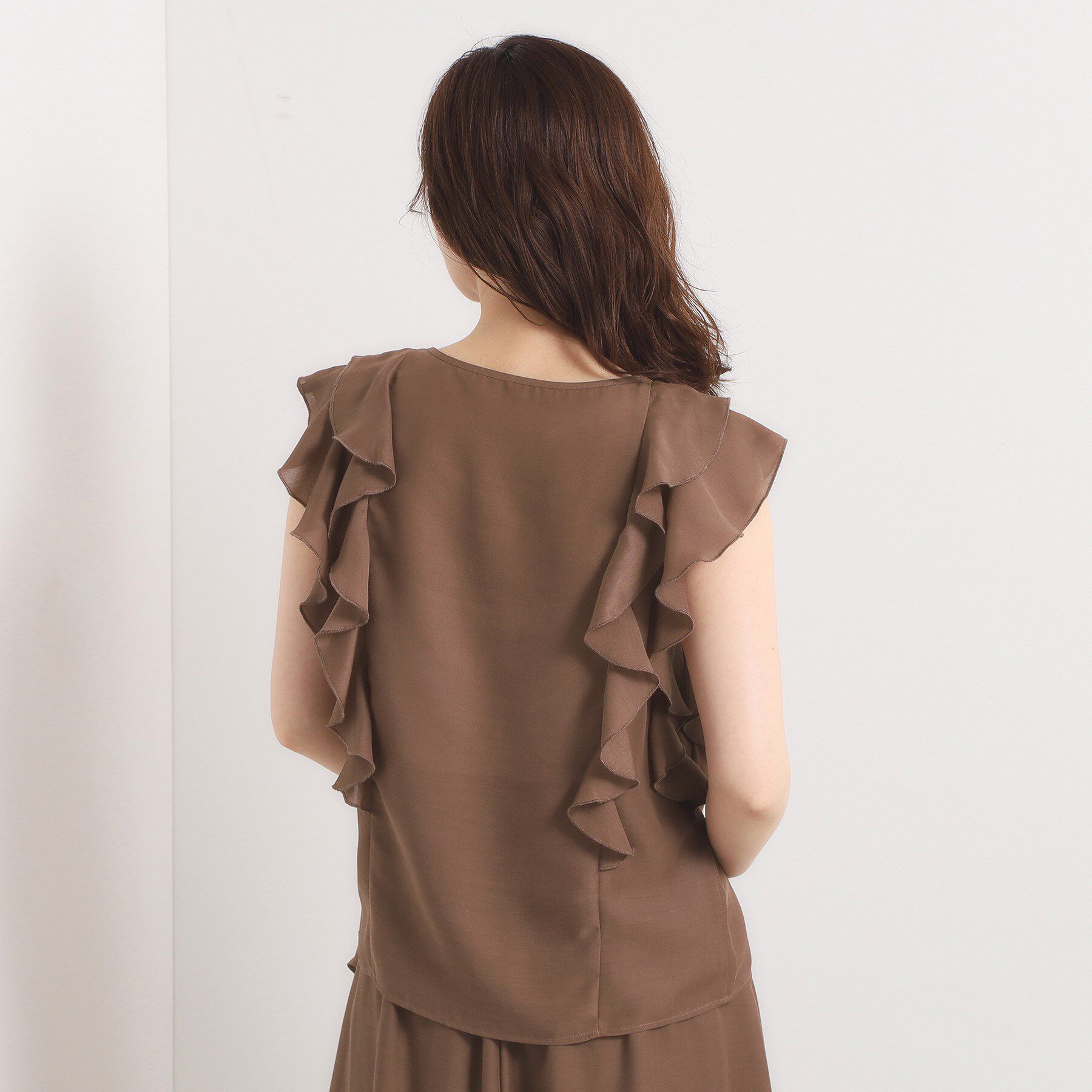 ITS&rsquo;DEMO「【手洗い可／セットアップ可】シアーフリルブラウス」|シャツ・ブラウス|
