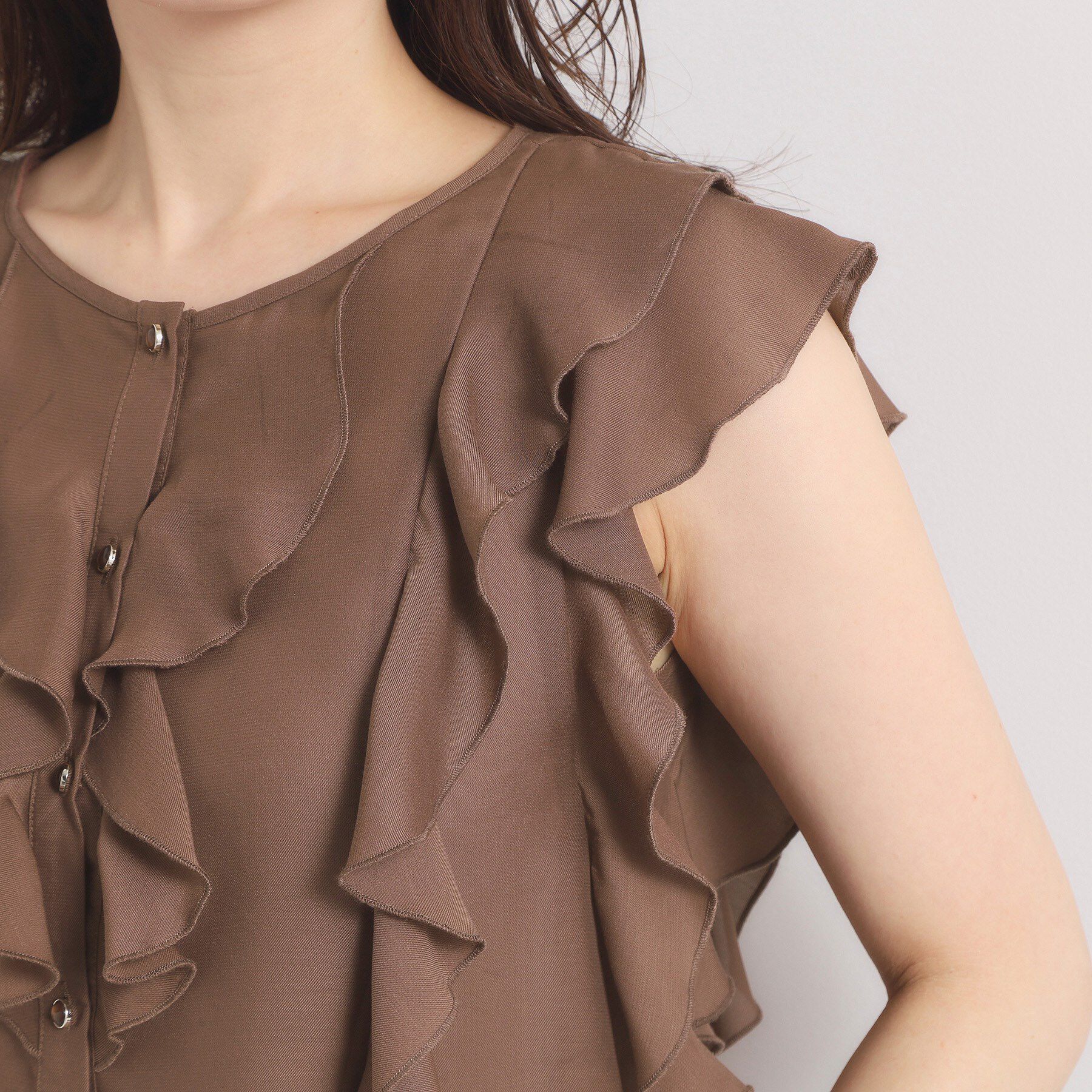 ITS&rsquo;DEMO「【手洗い可／セットアップ可】シアーフリルブラウス」|シャツ・ブラウス|