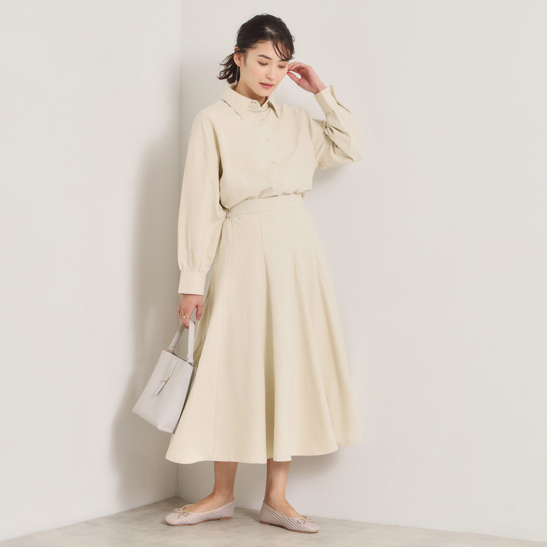 ITS&rsquo;DEMO「【手洗い可／セットアップ可】サテンピーチスカート」|スカート|