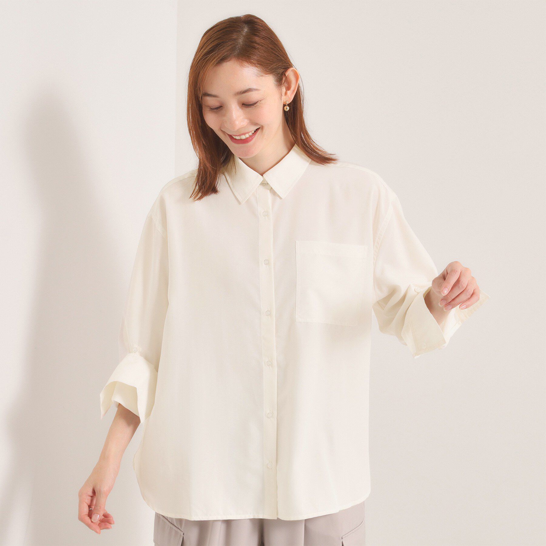 ITS&rsquo;DEMO「【接触冷感／吸水速乾／UV／洗濯機OK】袖2wayブラウス」|シャツ・ブラウス|