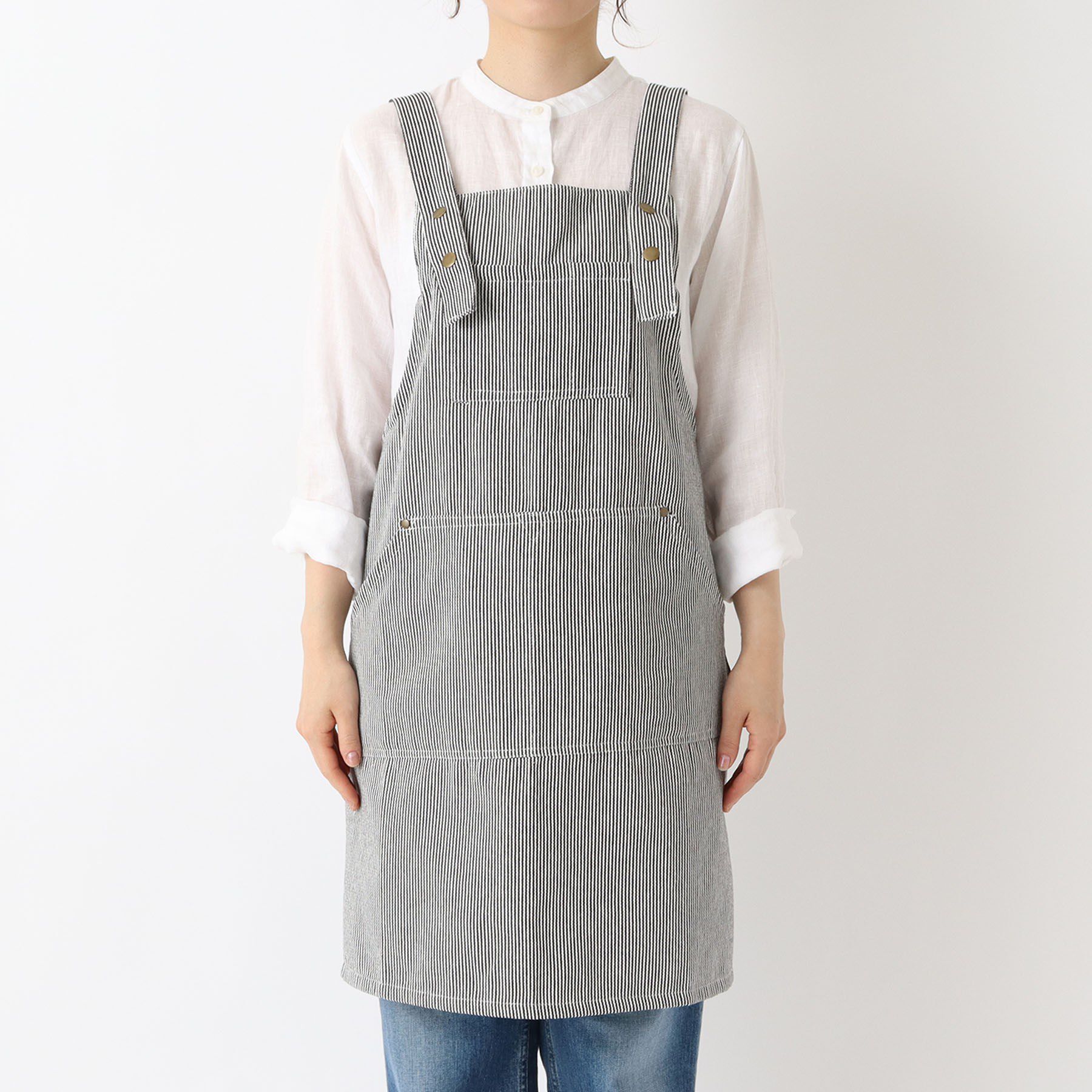 212 KITCHEN STORE「ヒッコリーストライプエプロン M BK ＜212Kオリジナル＞」|食器・キッチングッズ|