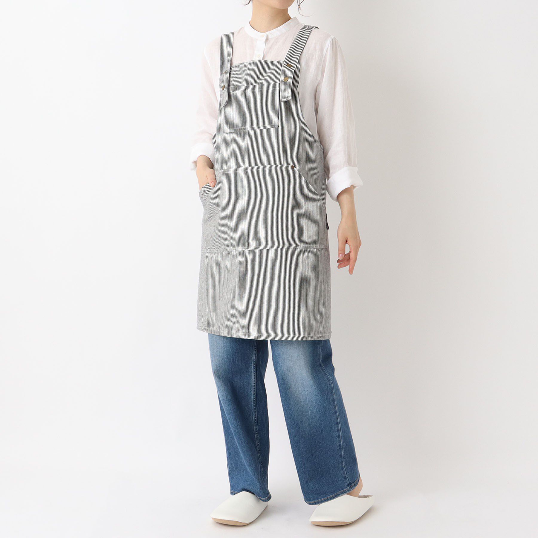 212 KITCHEN STORE「ヒッコリーストライプエプロン M BK ＜212Kオリジナル＞」|食器・キッチングッズ|