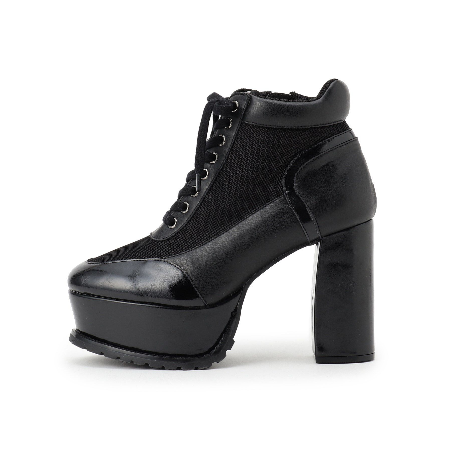 ESPERANZA「【ラク盛り／ショートブーツ】リピーター続出／脚長美脚　厚底メッシュスポーティーショートブーツ」|ショートブーツ|