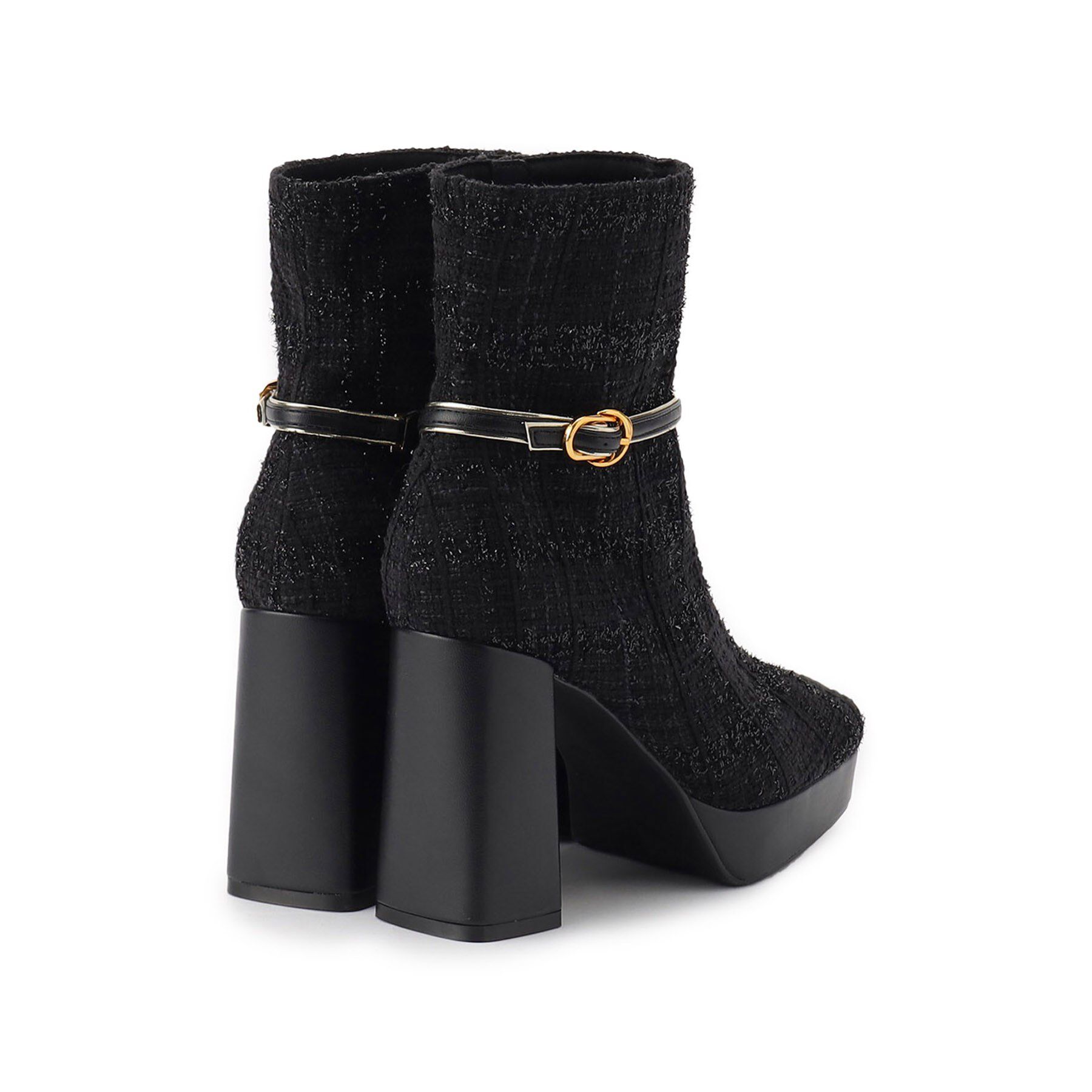 ESPERANZA「【EC先行販売】スクエアツイードショートブーツ」|ショートブーツ|