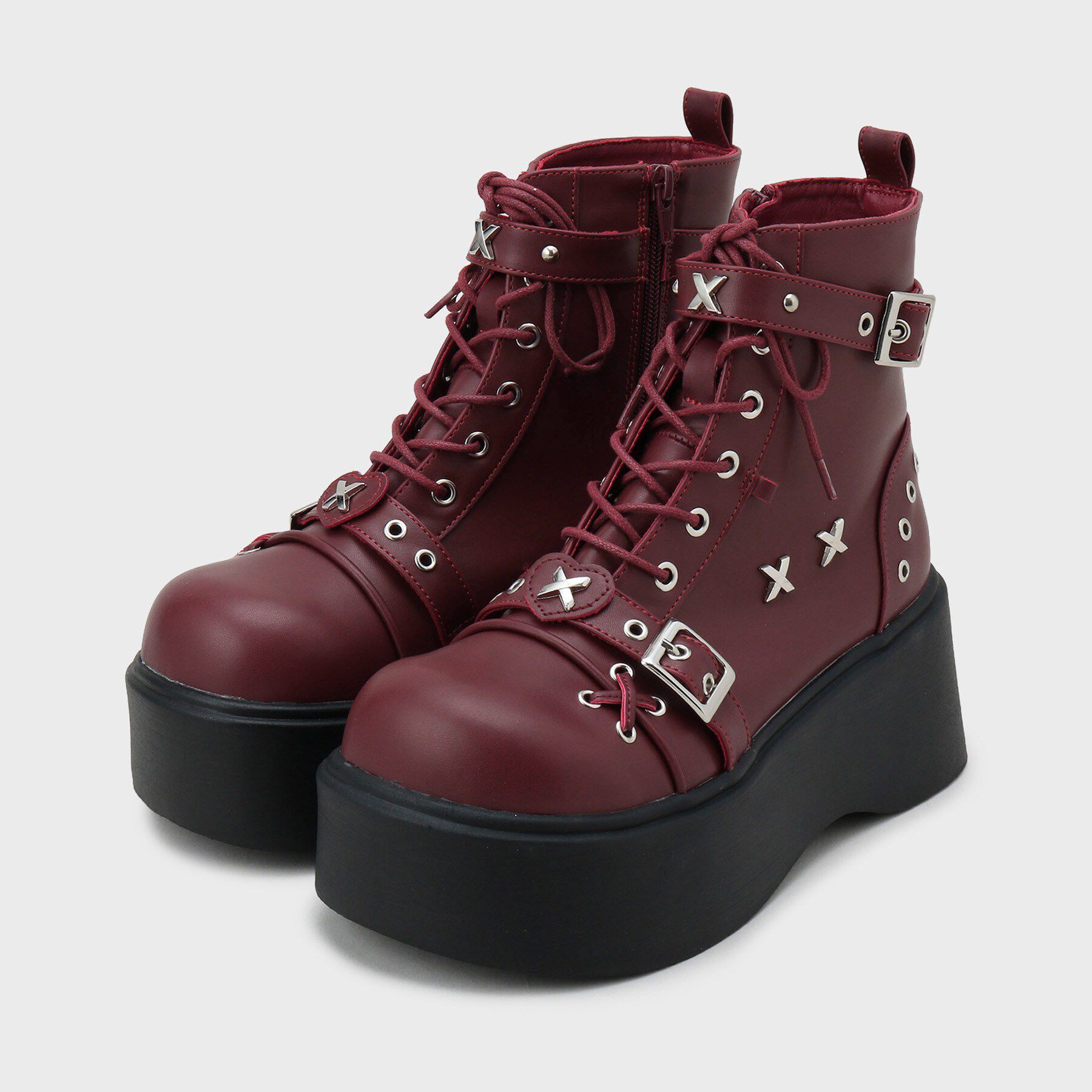 csT&P「厚底レースアップ地雷系闇病みかわブーツ」|ショートブーツ|