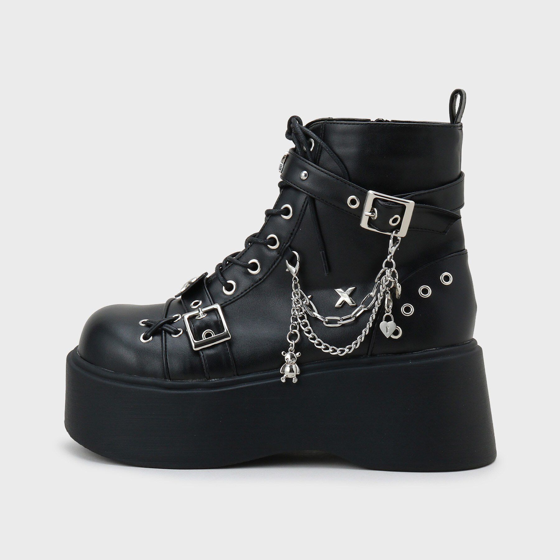 csT&P「厚底レースアップ地雷系闇病みかわブーツ」|ショートブーツ|