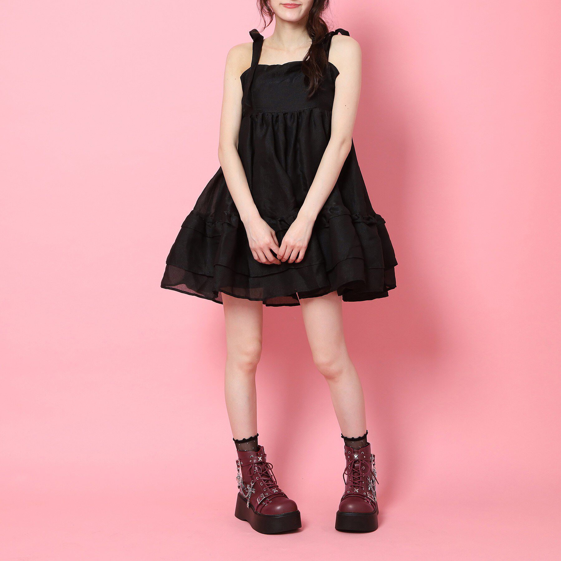 csT&P「厚底レースアップ地雷系闇病みかわブーツ」|ショートブーツ|