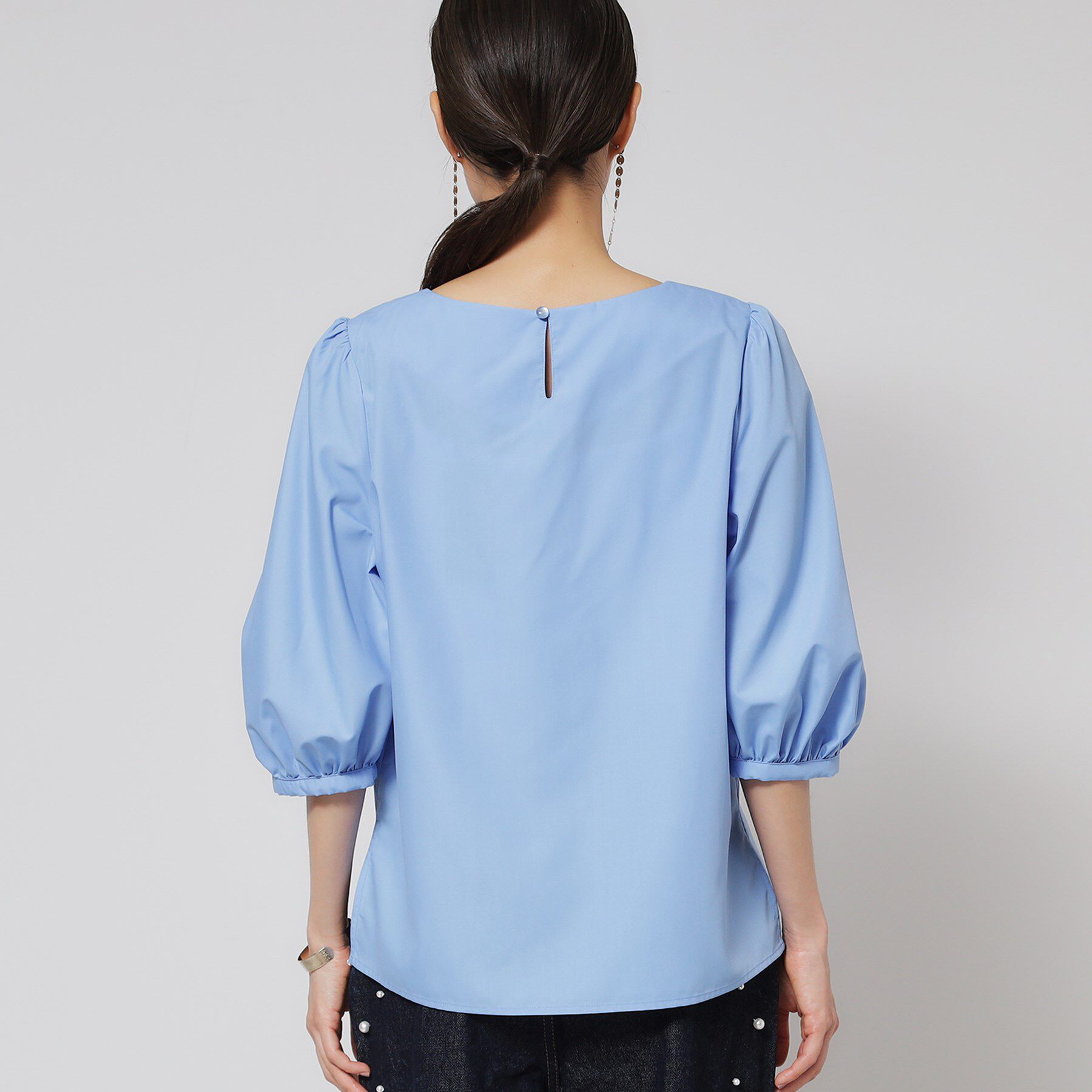 SunaUna「【接触冷感】フラワーパフスリーブブラウス」|シャツ・ブラウス|