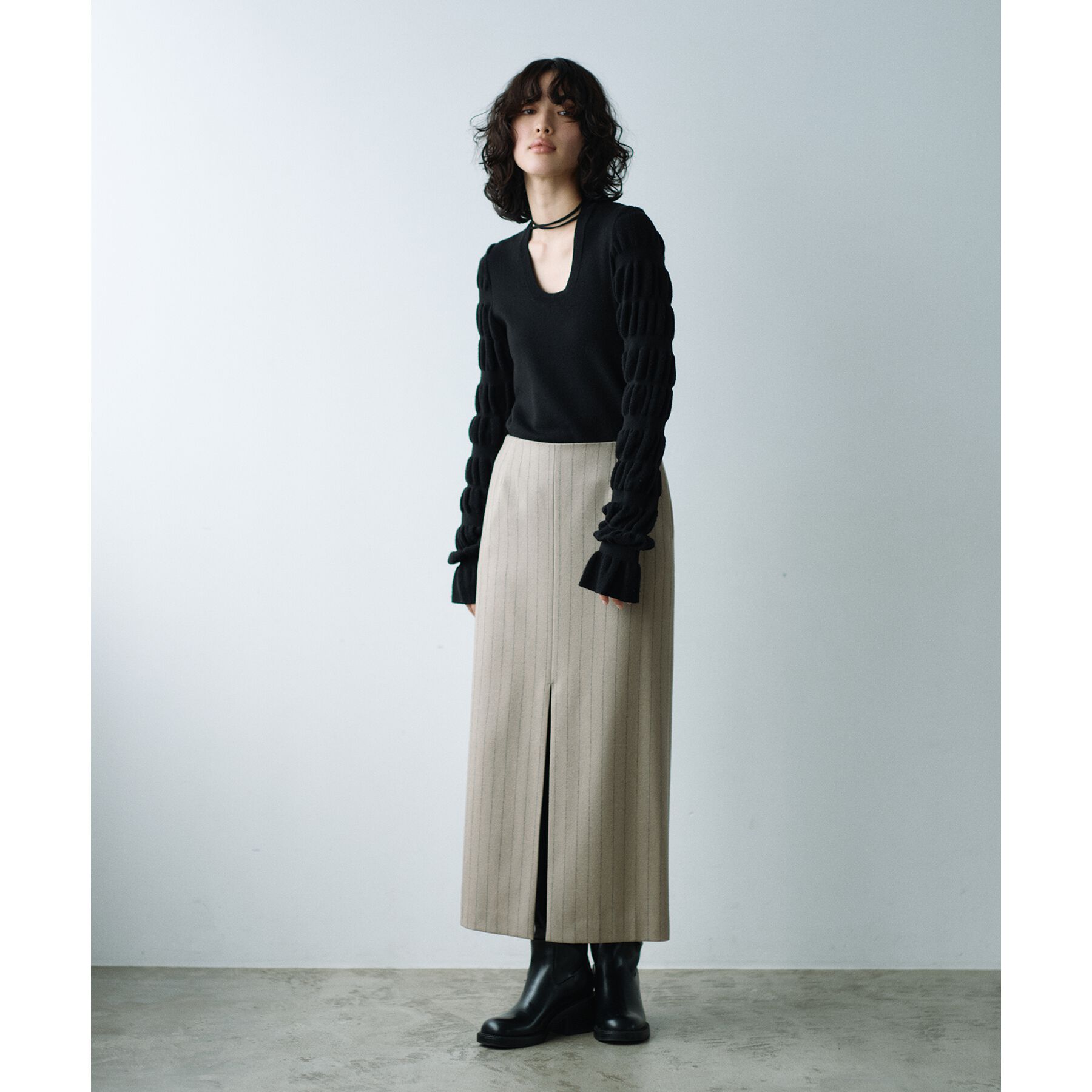 CODE A「gathered sleeves knit」|ニット・セーター|