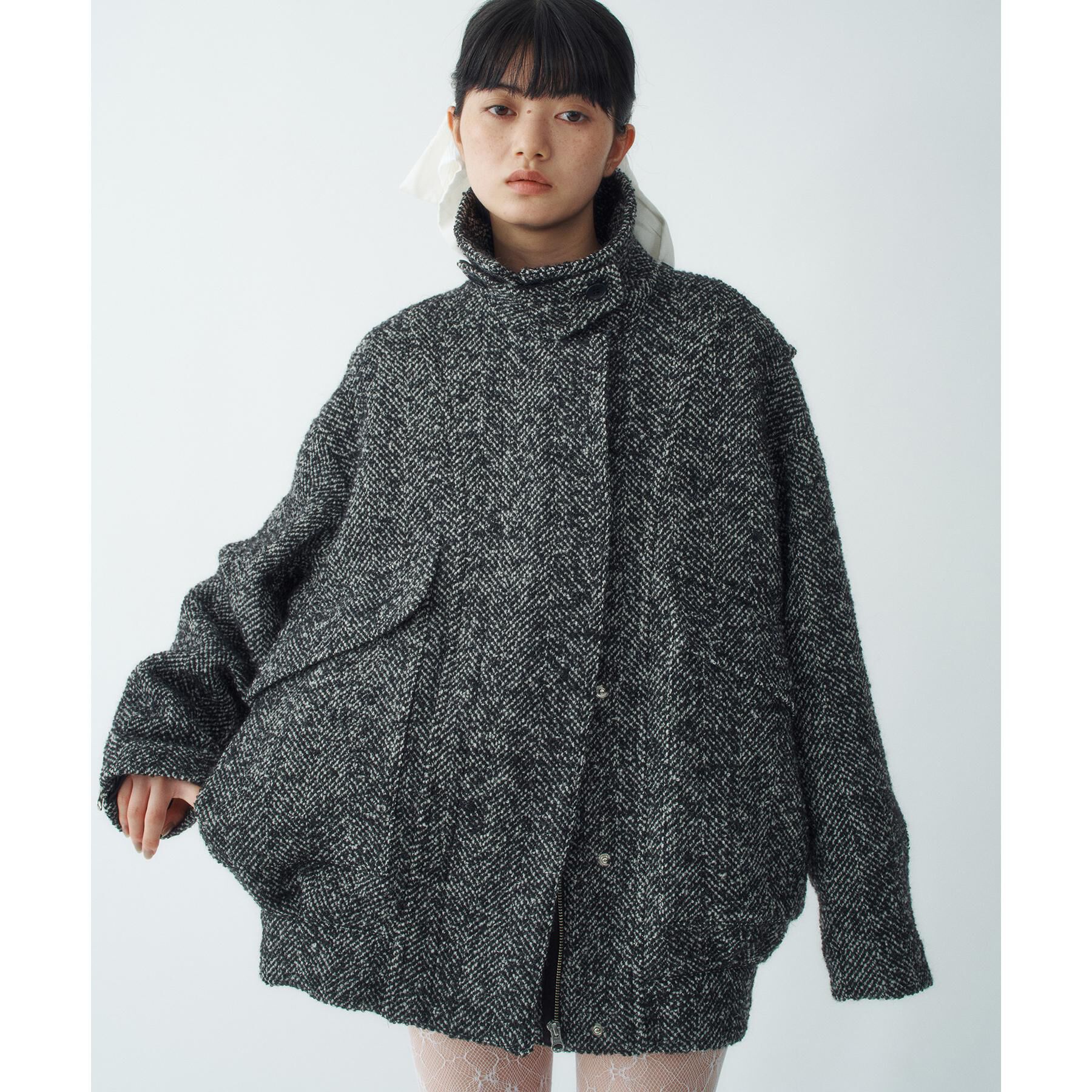 CODE A「oversized tweed blouson」|ダウン|