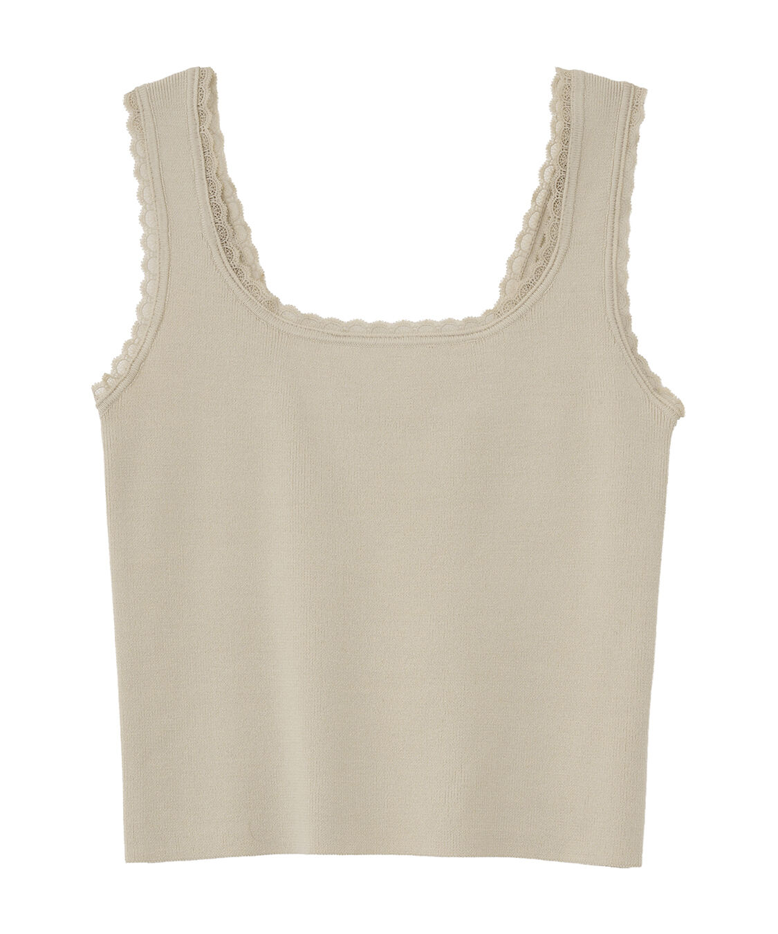 COCO DEAL「レーストリムニットタンクトップ」|ニット・セーター|ベージュ