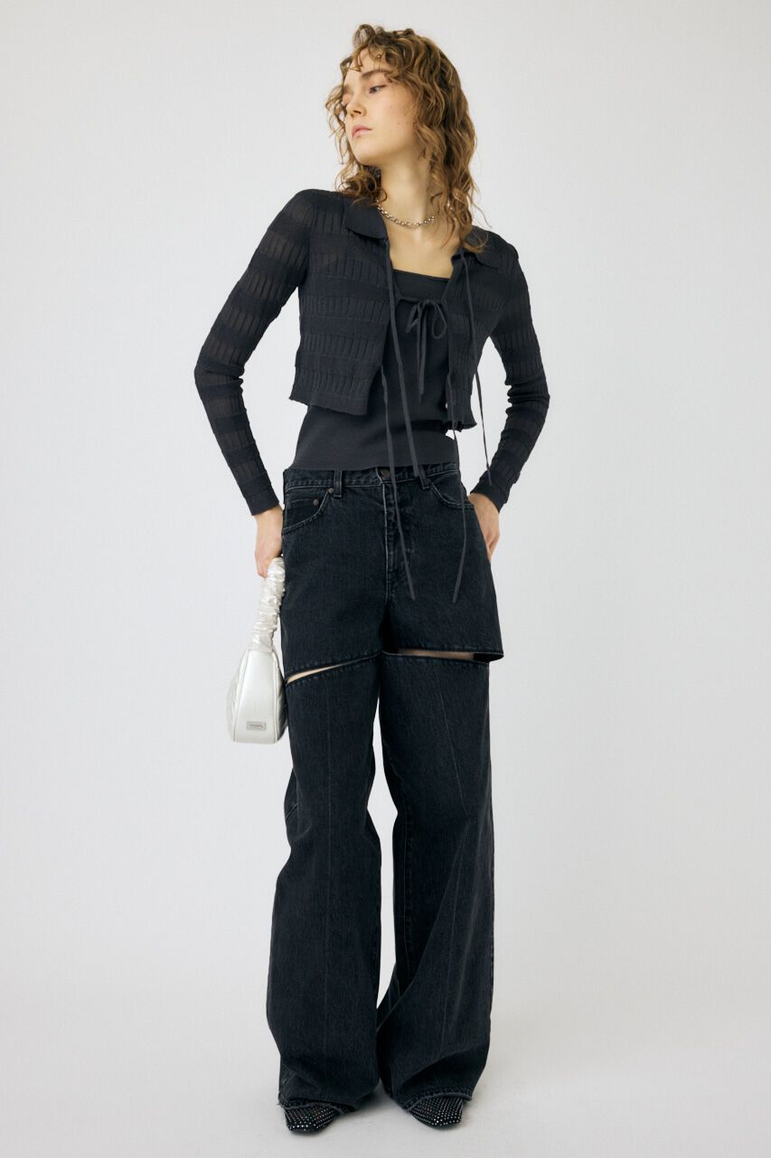 MOUSSY「KNIT キャミ & RIBBON シャツセット」|シャツ・ブラウス|