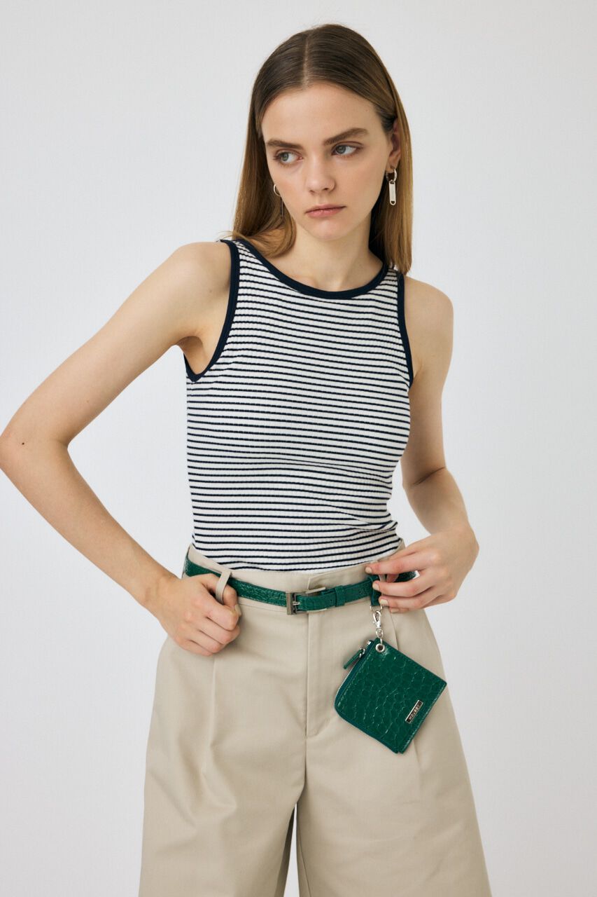 MOUSSY「CUP IN BORDER タンク」|タンクトップ|NVY