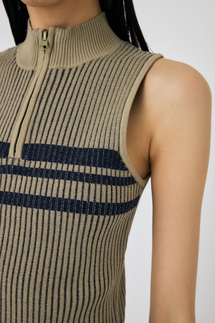 MOUSSY「MOCK NECK ハーフジップトップス」|タンクトップ|