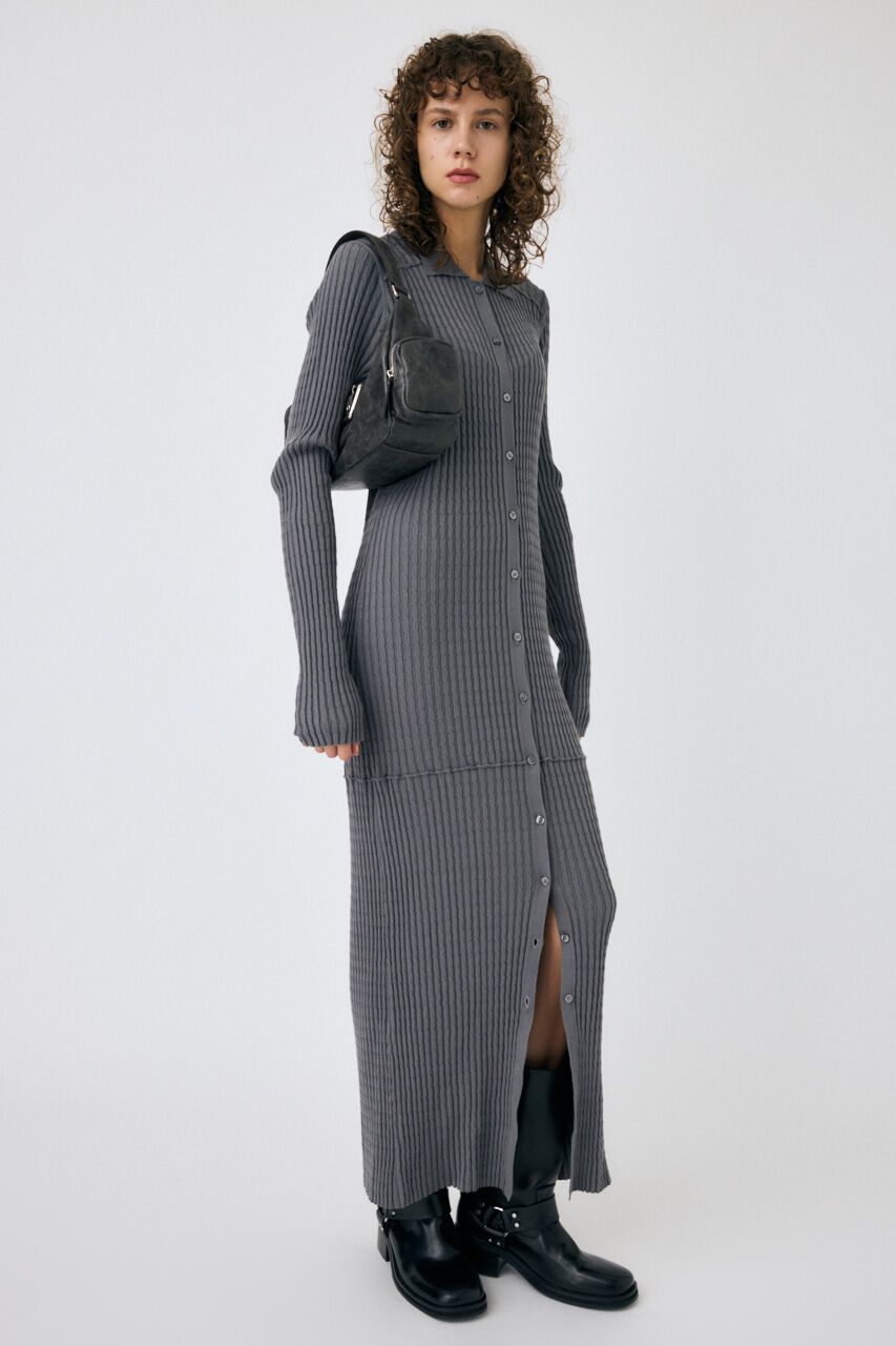 MOUSSY「CABLE KNIT ロングドレス」|ワンピース|