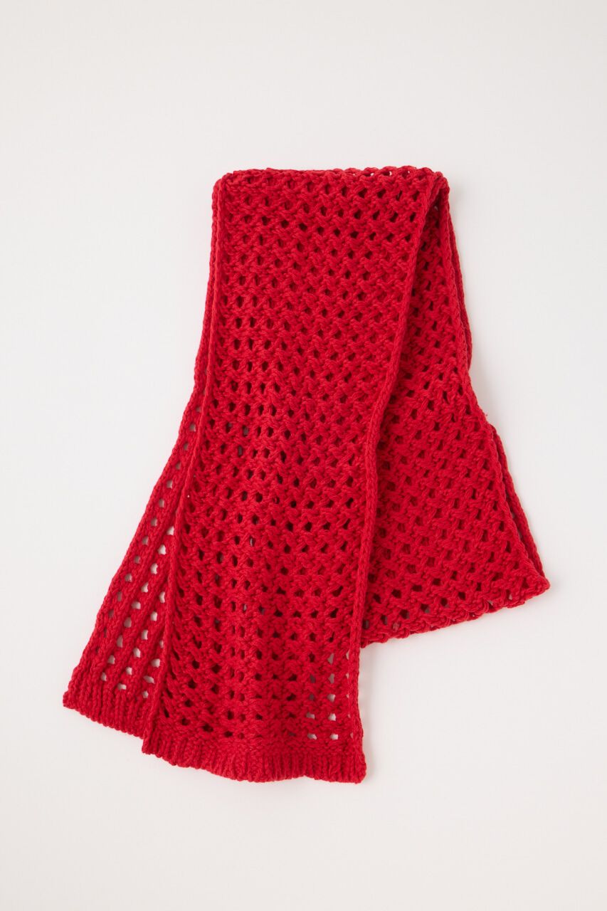 MOUSSY「NARROW ニットスカーフ」|その他|RED