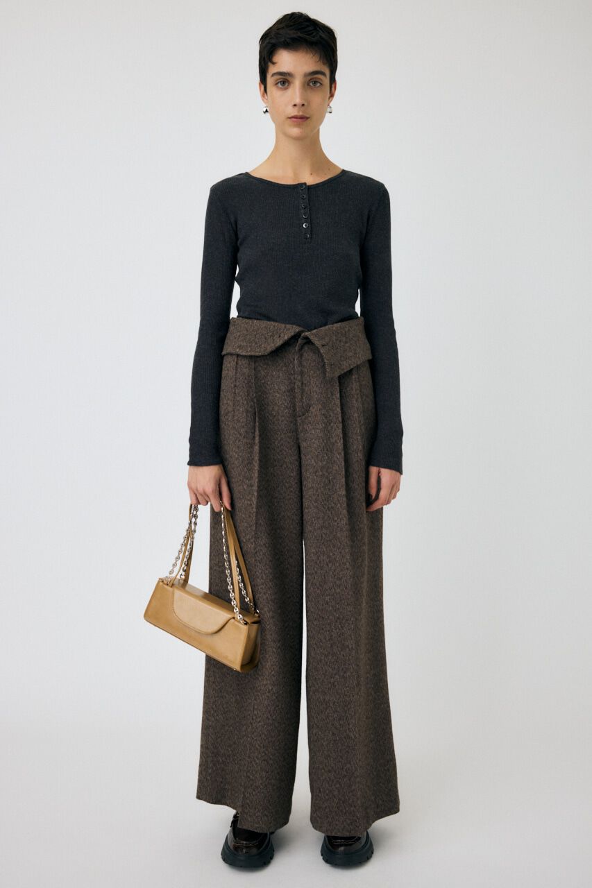 MOUSSY「FOLD WAIST ワイドスラックス」|その他|