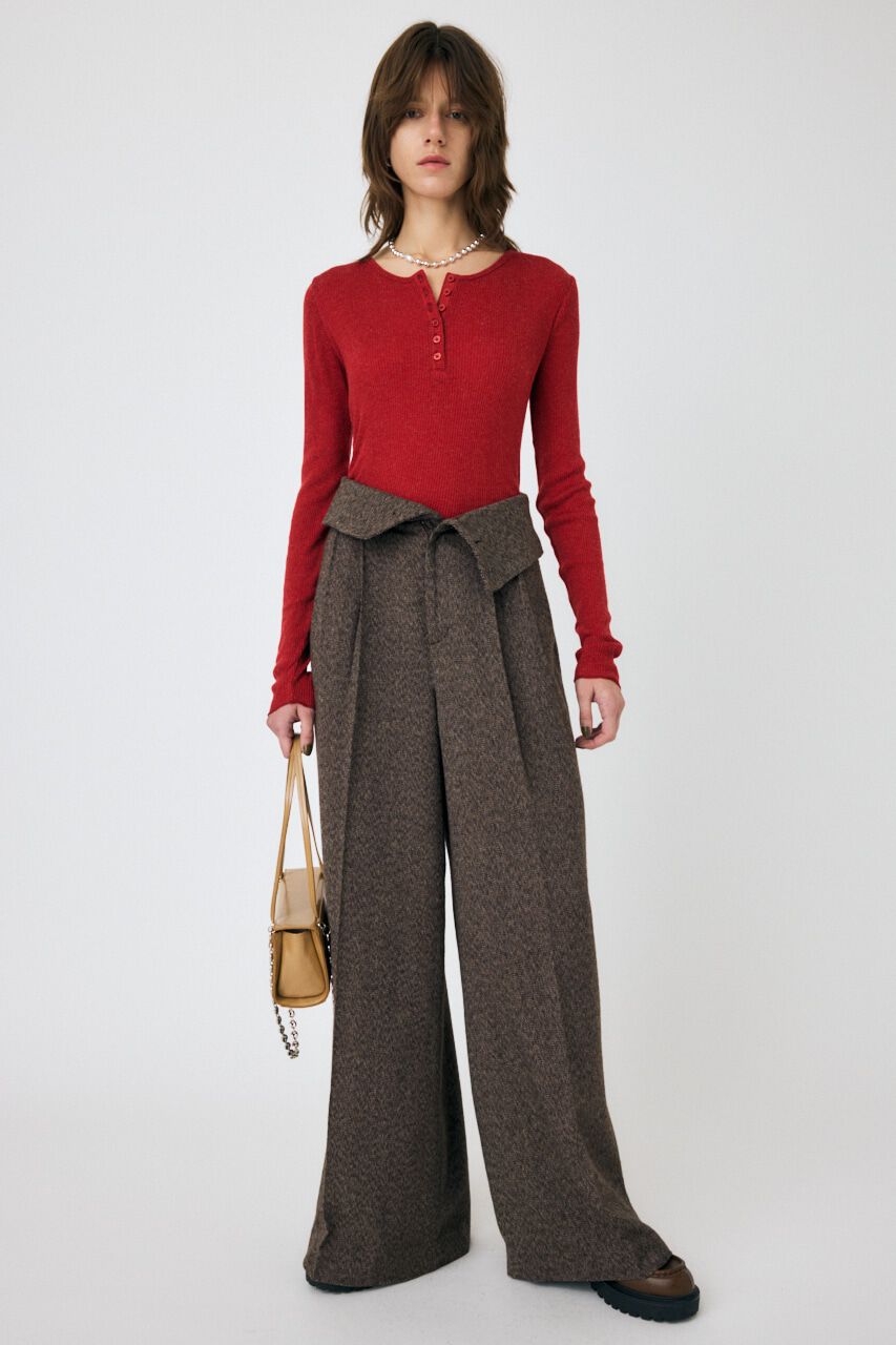 MOUSSY「FOLD WAIST ワイドスラックス」|その他|